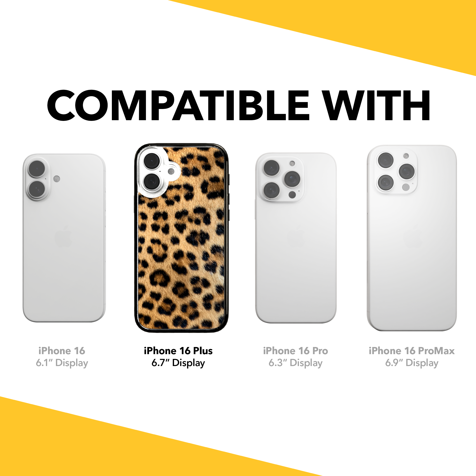 iPhone 16 Series | MagSafe | Animal Print Case | Leopard Print Leopard / iPhone 16 Plus / Black