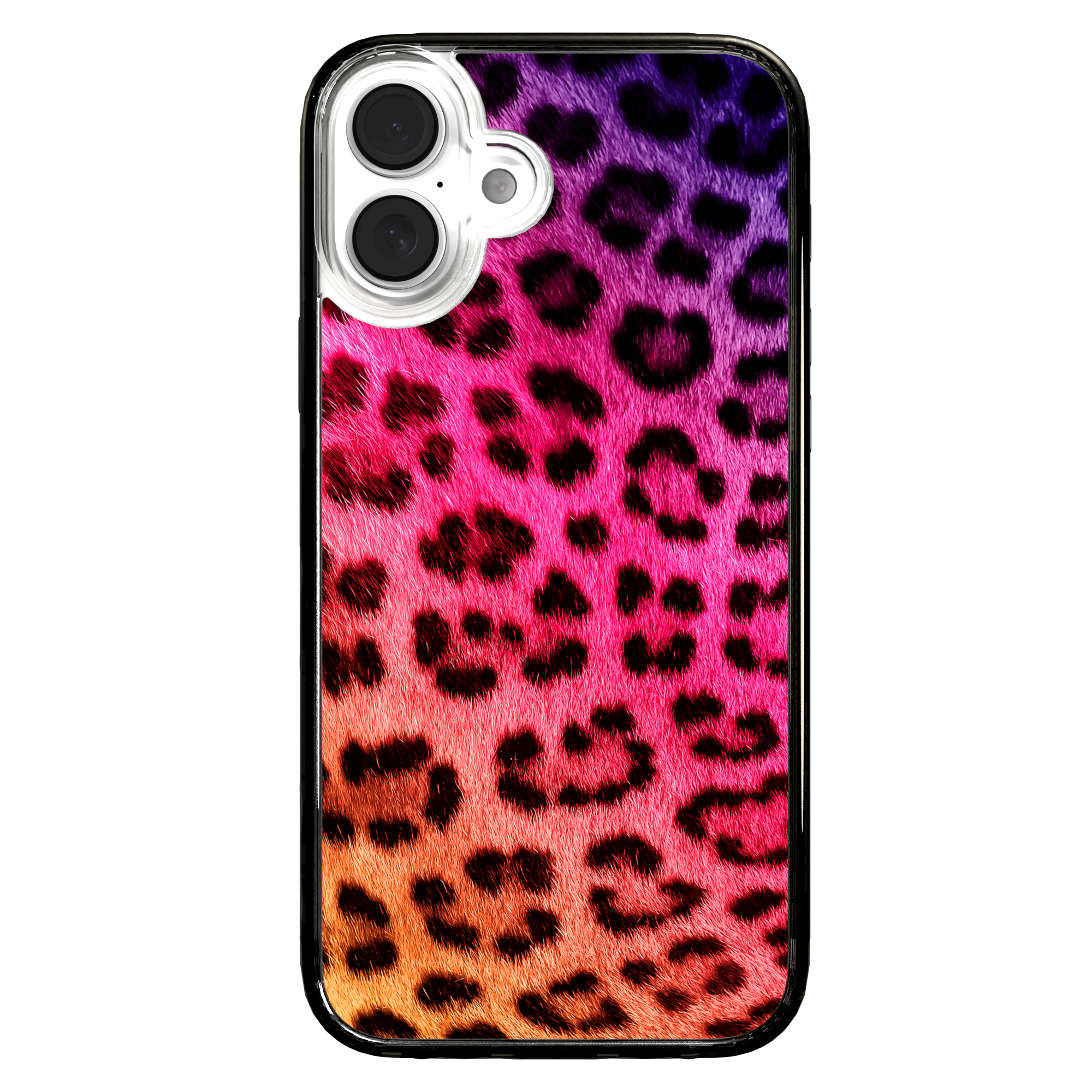 iPhone 16 Series | MagSafe | Animal Print Case | Pink Leopard Print Pink Cheetah / iPhone 16 Plus / Black