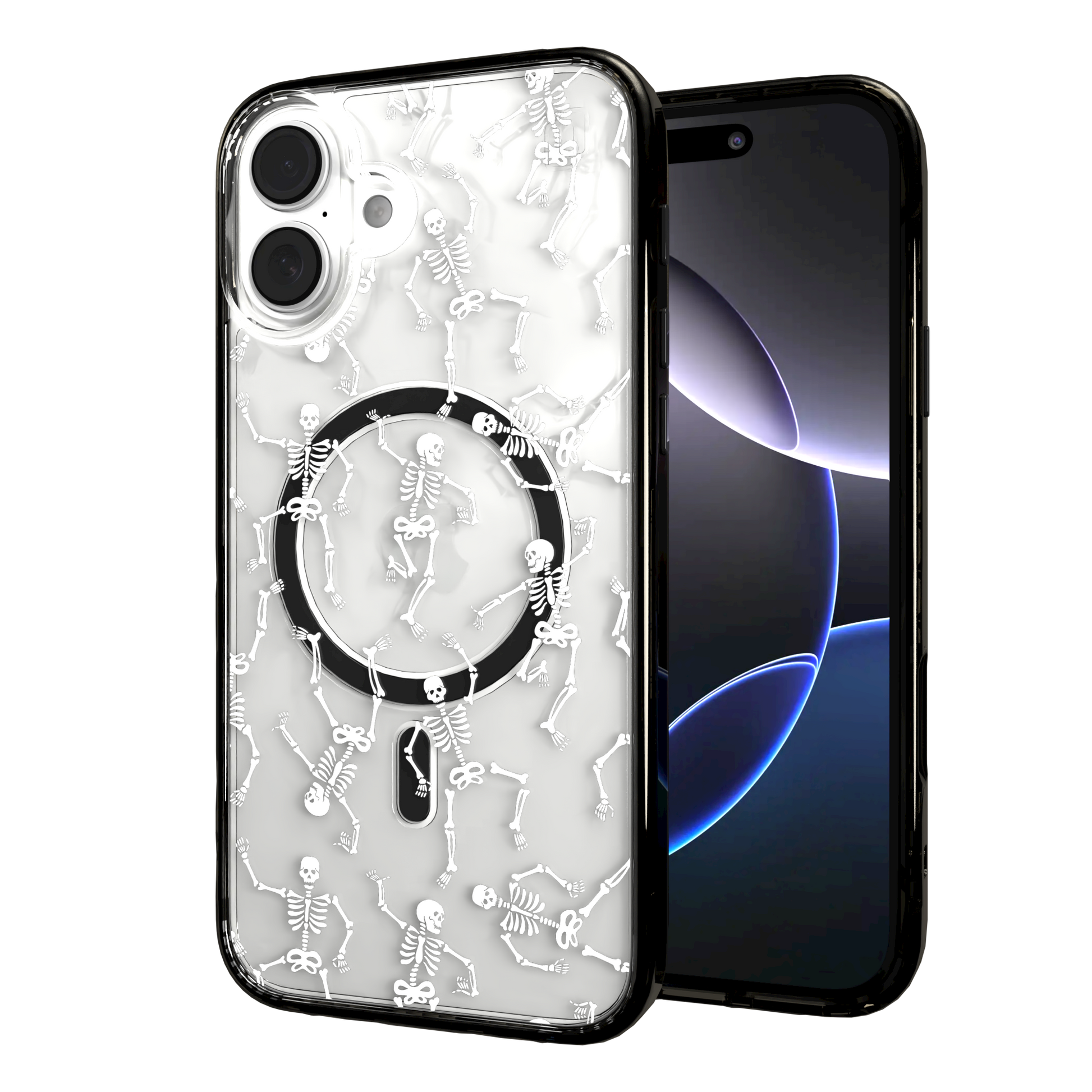 iPhone 16 Series | MagSafe | Halloween Case | Dancing Skeletons Dancing Skeletons / iPhone 16 Plus / Black