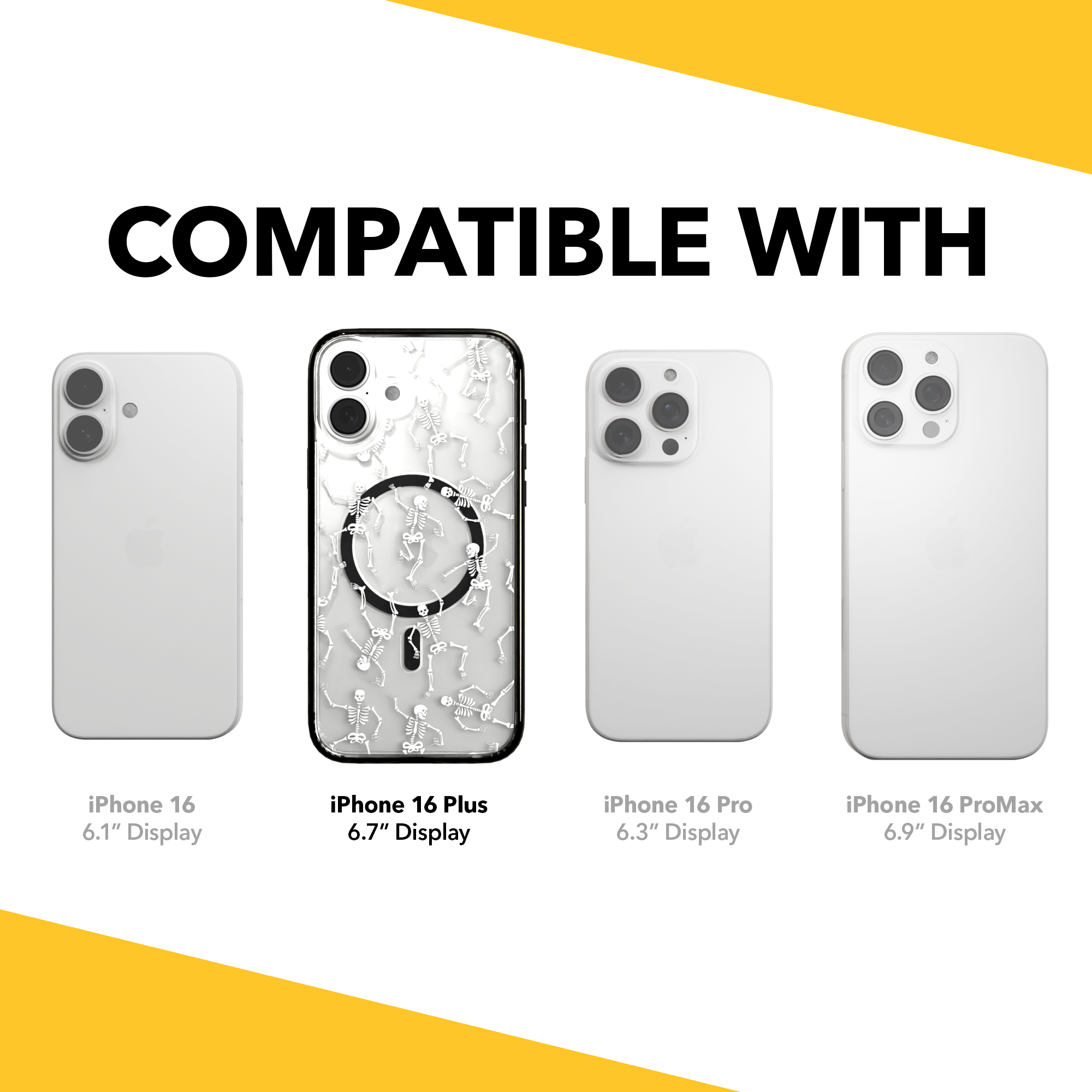 iPhone 16 Series | MagSafe | Halloween Case | Dancing Skeletons Dancing Skeletons / iPhone 16 Plus / Black