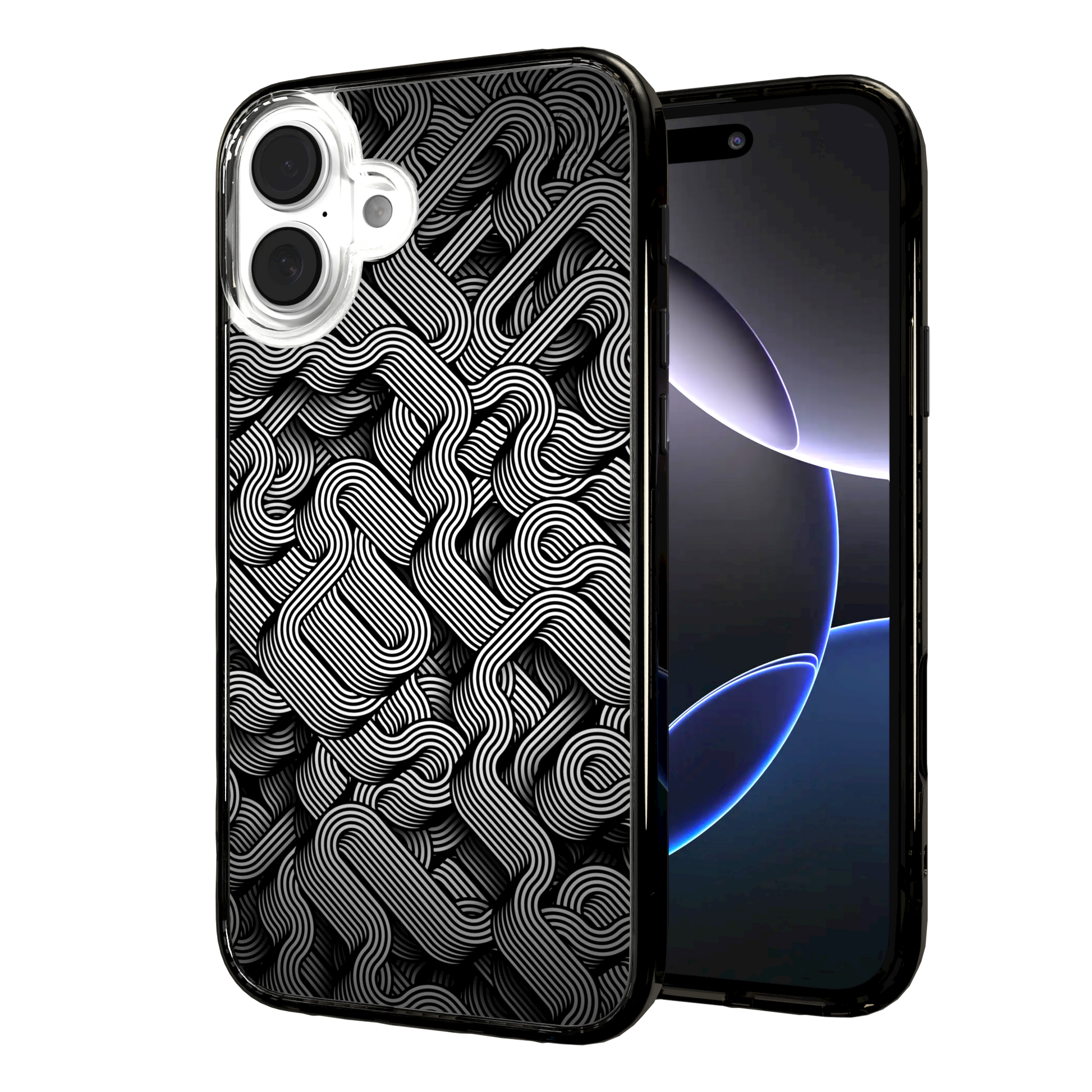 iPhone 16 Series | MagSafe | Monochromatic Case Designs | Black & White Dimensions Black & White Dimensions / iPhone 16 Plus / Black