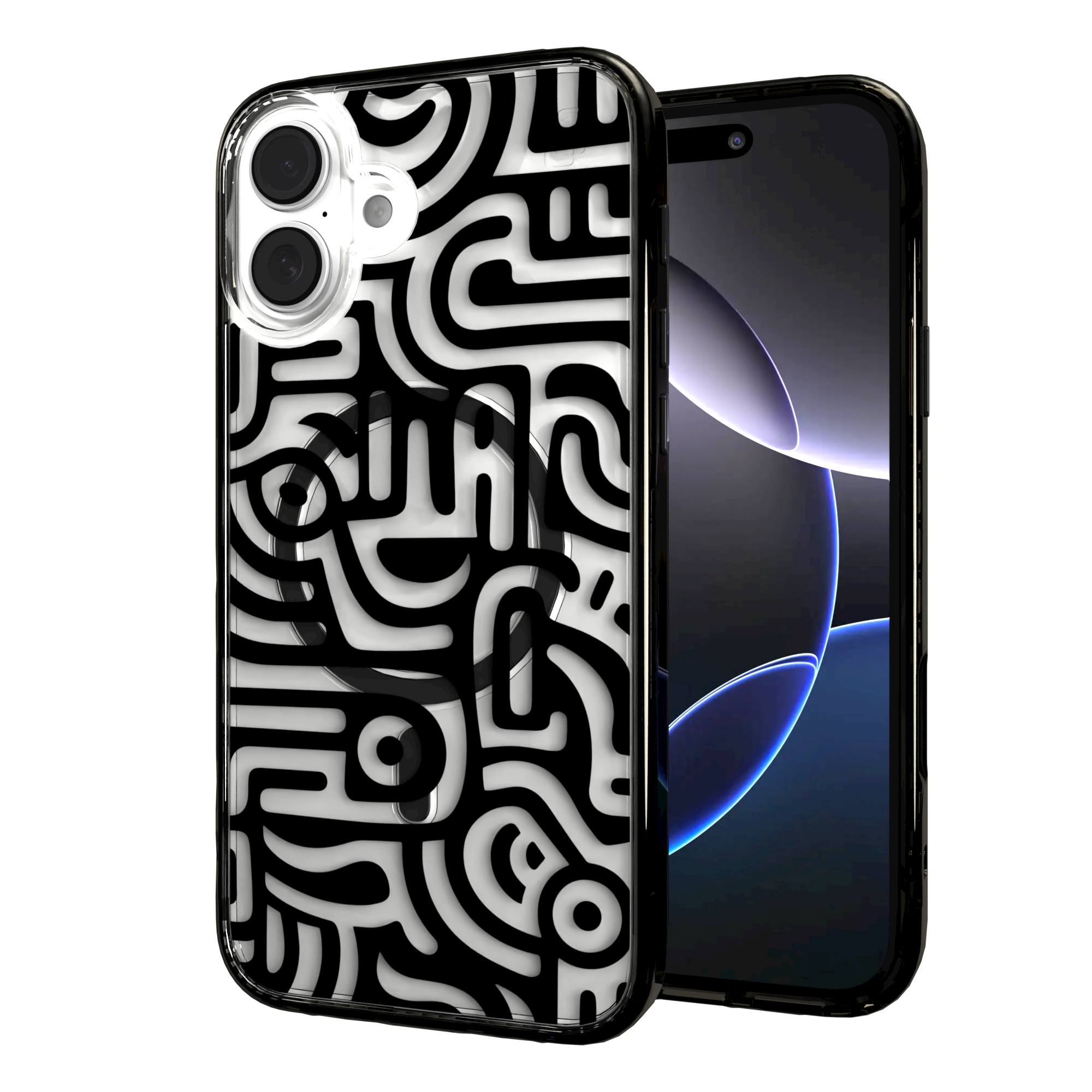 iPhone 16 Series | MagSafe | Monochromatic Case Designs | Glyphs Glyphs / iPhone 16 Plus / Black