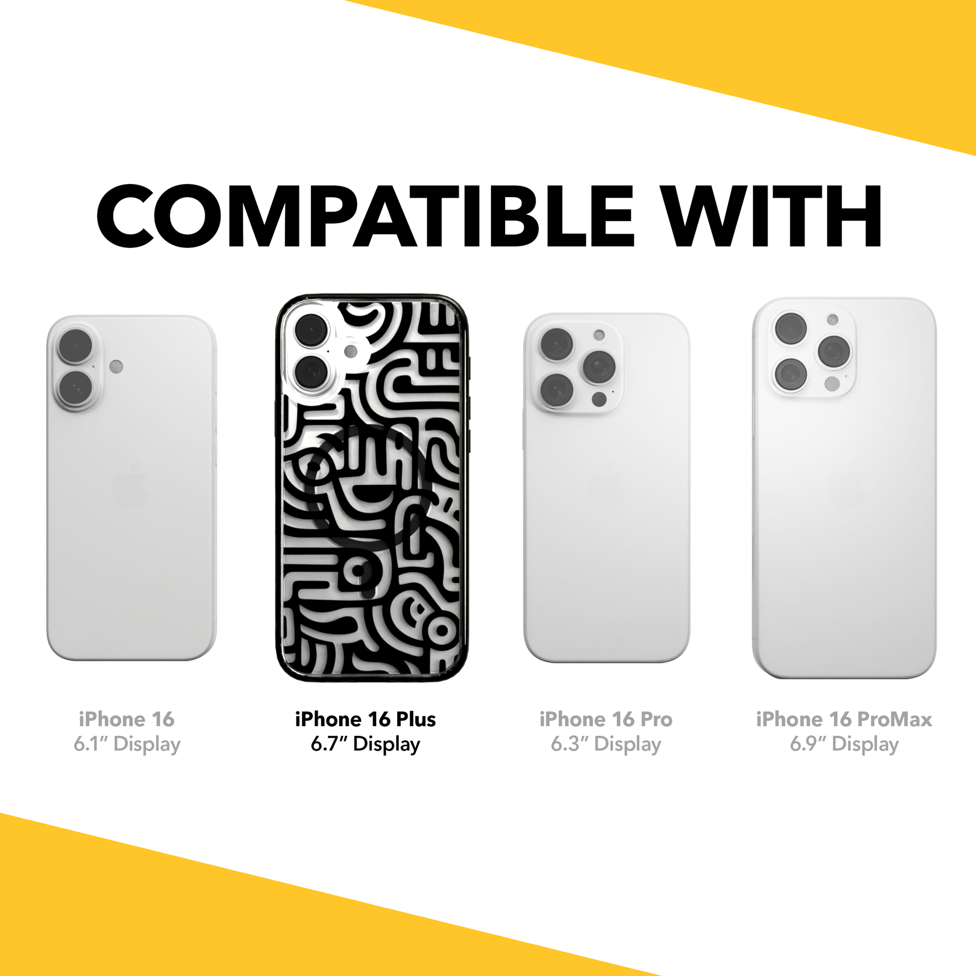 iPhone 16 Series | MagSafe | Monochromatic Case Designs | Glyphs Glyphs / iPhone 16 Plus / Black