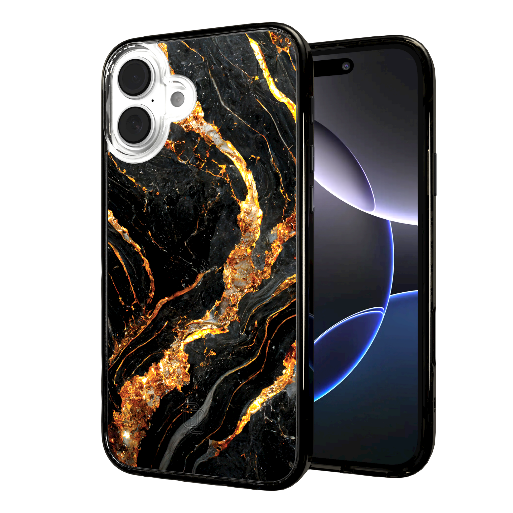 iPhone 16 Series | MagSafe | Stone Beauty Case Collection | Dark Night Black & Gold Marble Dark Night / iPhone 16 Plus / Black