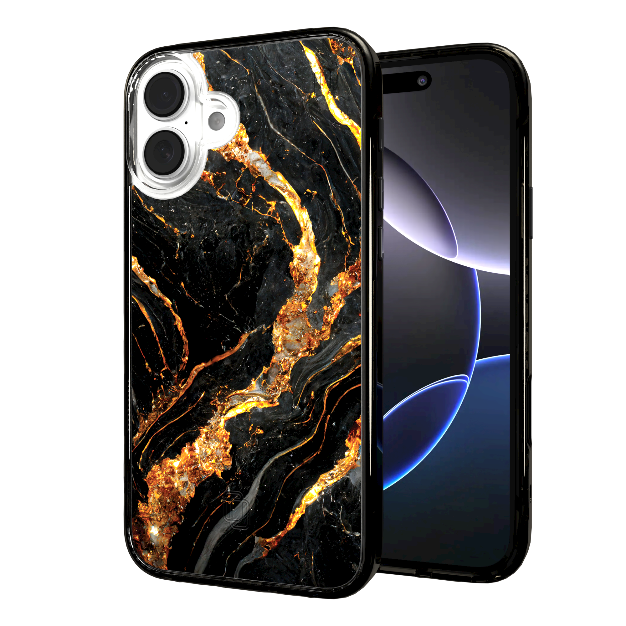 iPhone 16 Series | MagSafe | Stone Beauty Case Collection | Dark Night Black & Gold Marble Dark Night / iPhone 16 Plus / Black