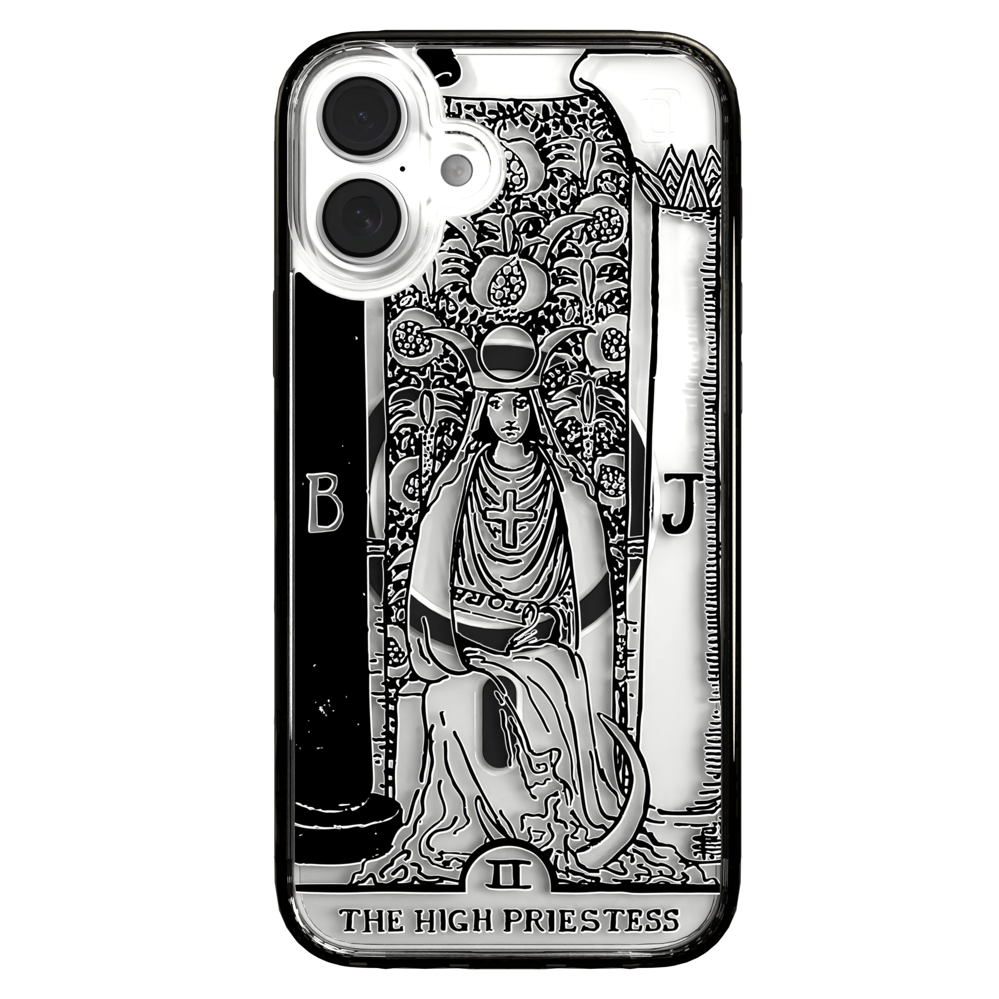 iPhone 16 Series | MagSafe | Tarot Collection | The High Priestess The High Priestess - Line / iPhone 16 Plus / Black