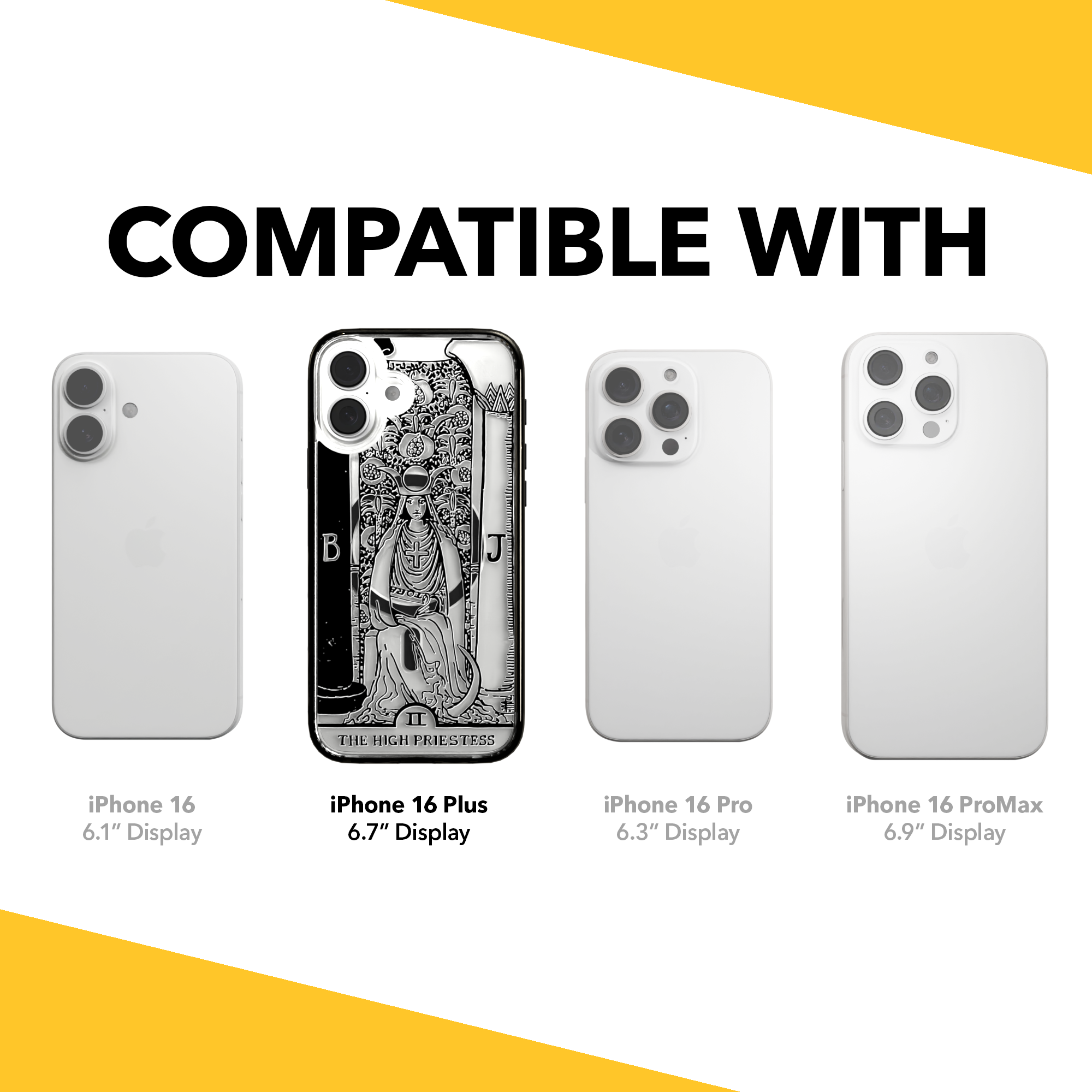 iPhone 16 Series | MagSafe | Tarot Collection | The High Priestess The High Priestess - Line / iPhone 16 Plus / Black
