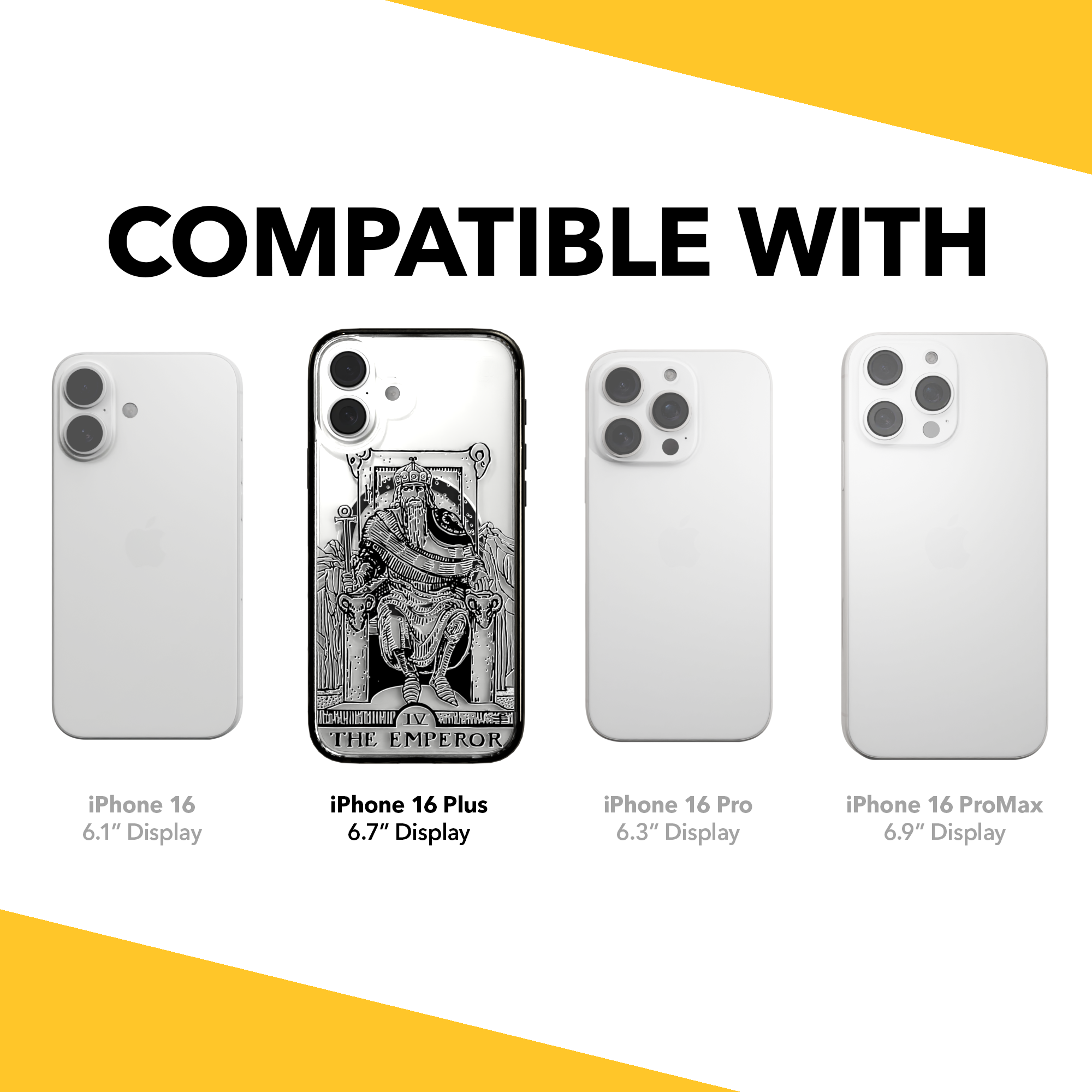 iPhone 16 Series | MagSafe | Tarot Collection | The Emperor The Emperor - Line / iPhone 16 Plus / Black
