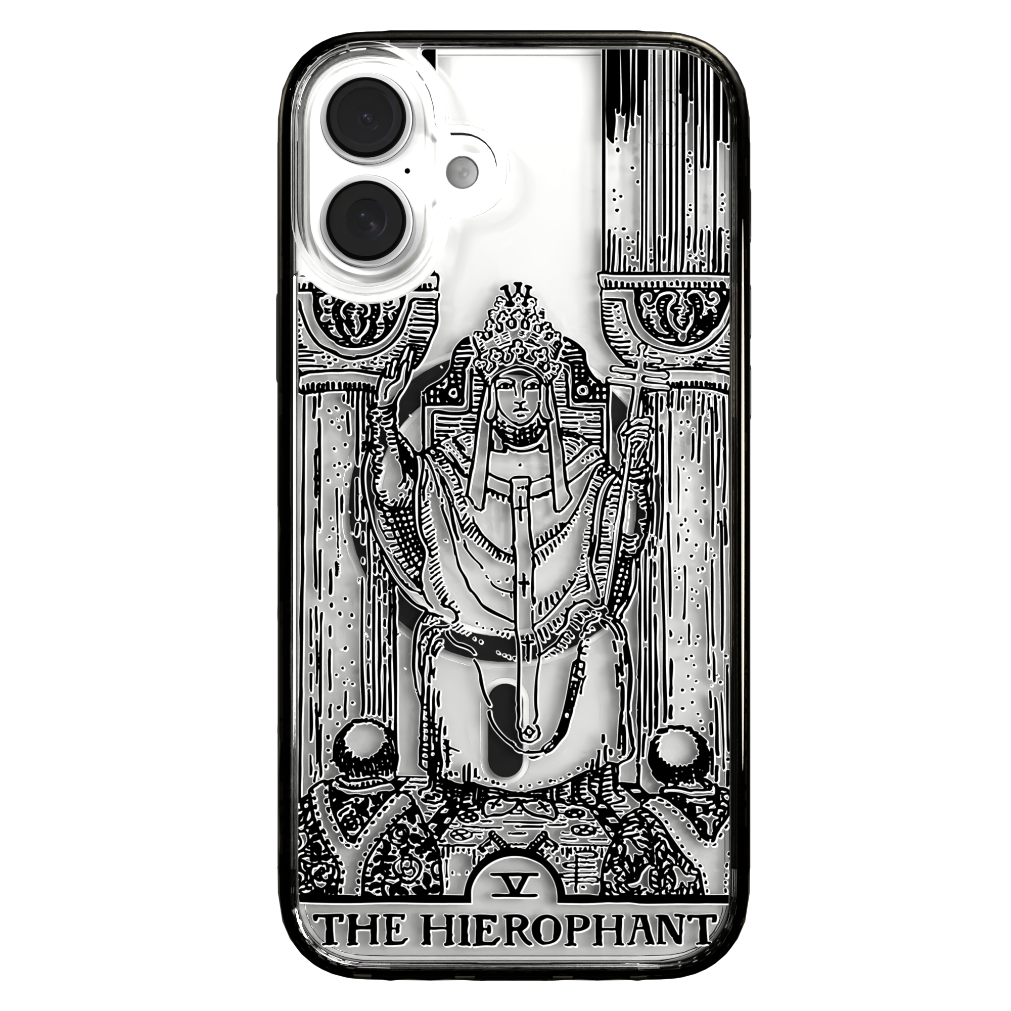iPhone 16 Series | MagSafe | Tarot Collection | The Hierophant The Hierophant - Line / iPhone 16 Plus / Black