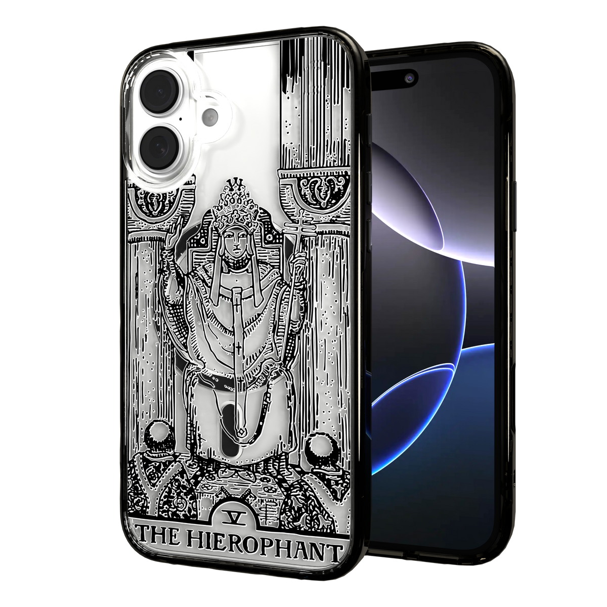 iPhone 16 Series | MagSafe | Tarot Collection | The Hierophant The Hierophant - Line / iPhone 16 Plus / Black