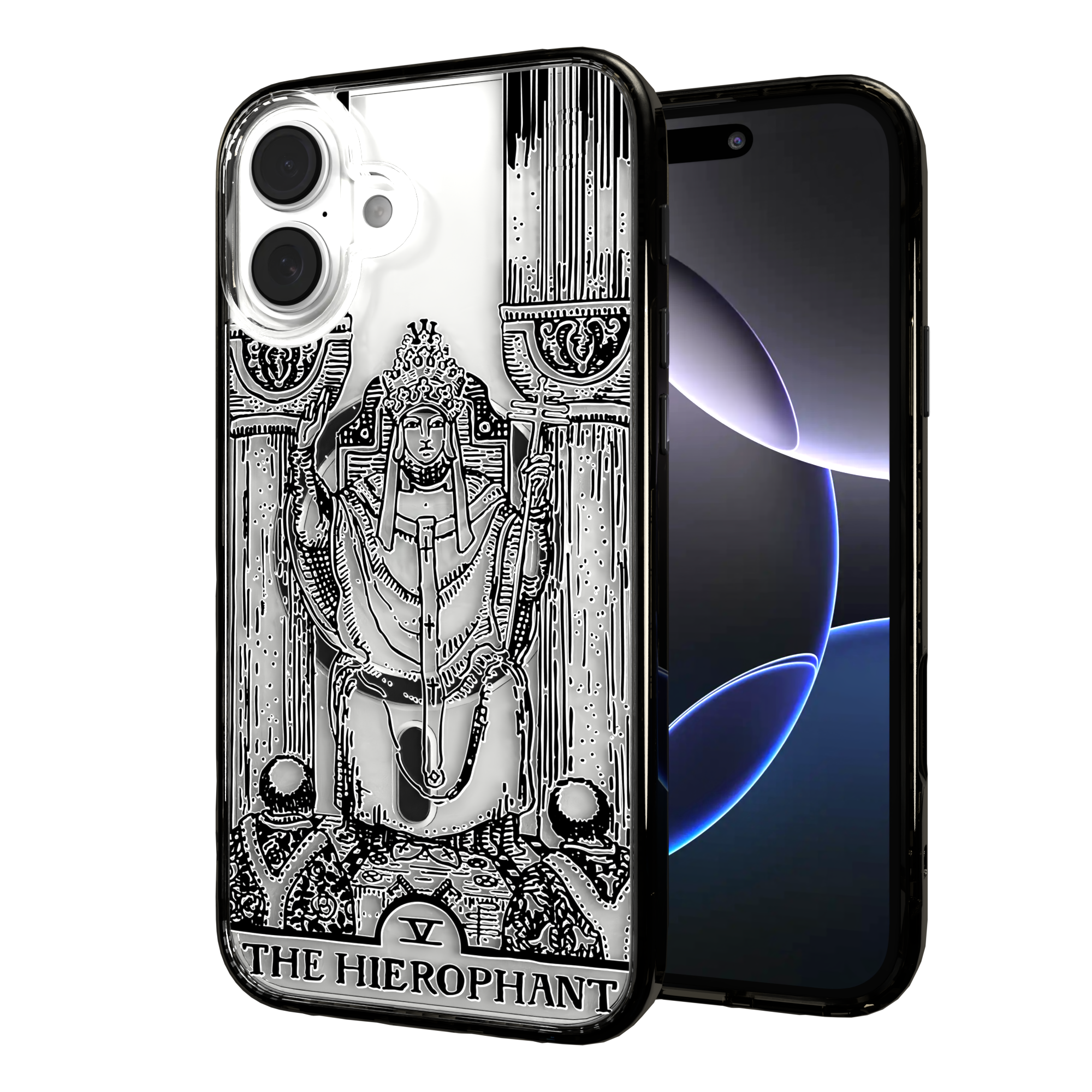 iPhone 16 Series | MagSafe | Tarot Collection | The Hierophant The Hierophant - Line / iPhone 16 Plus / Black