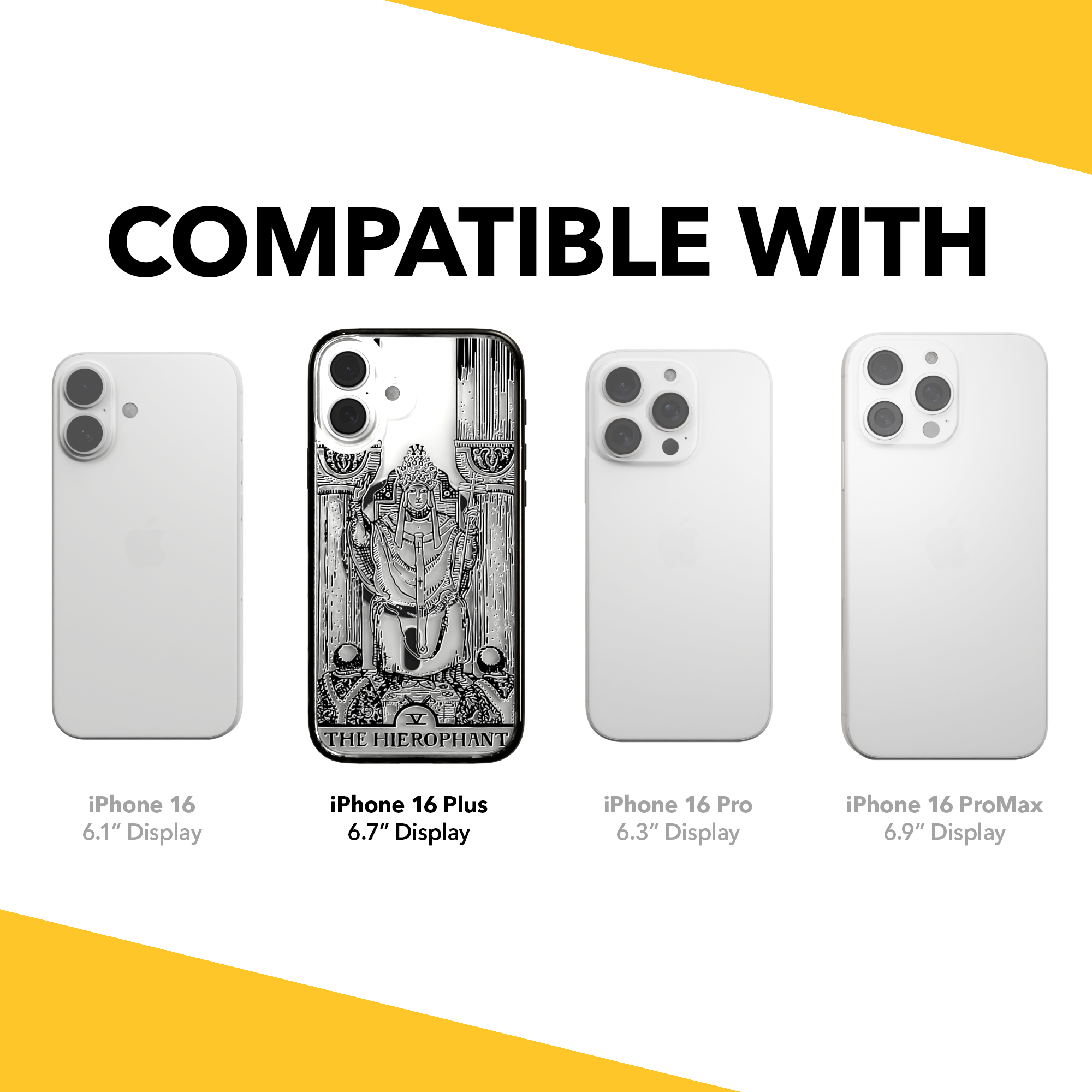 iPhone 16 Series | MagSafe | Tarot Collection | The Hierophant The Hierophant - Line / iPhone 16 Plus / Black