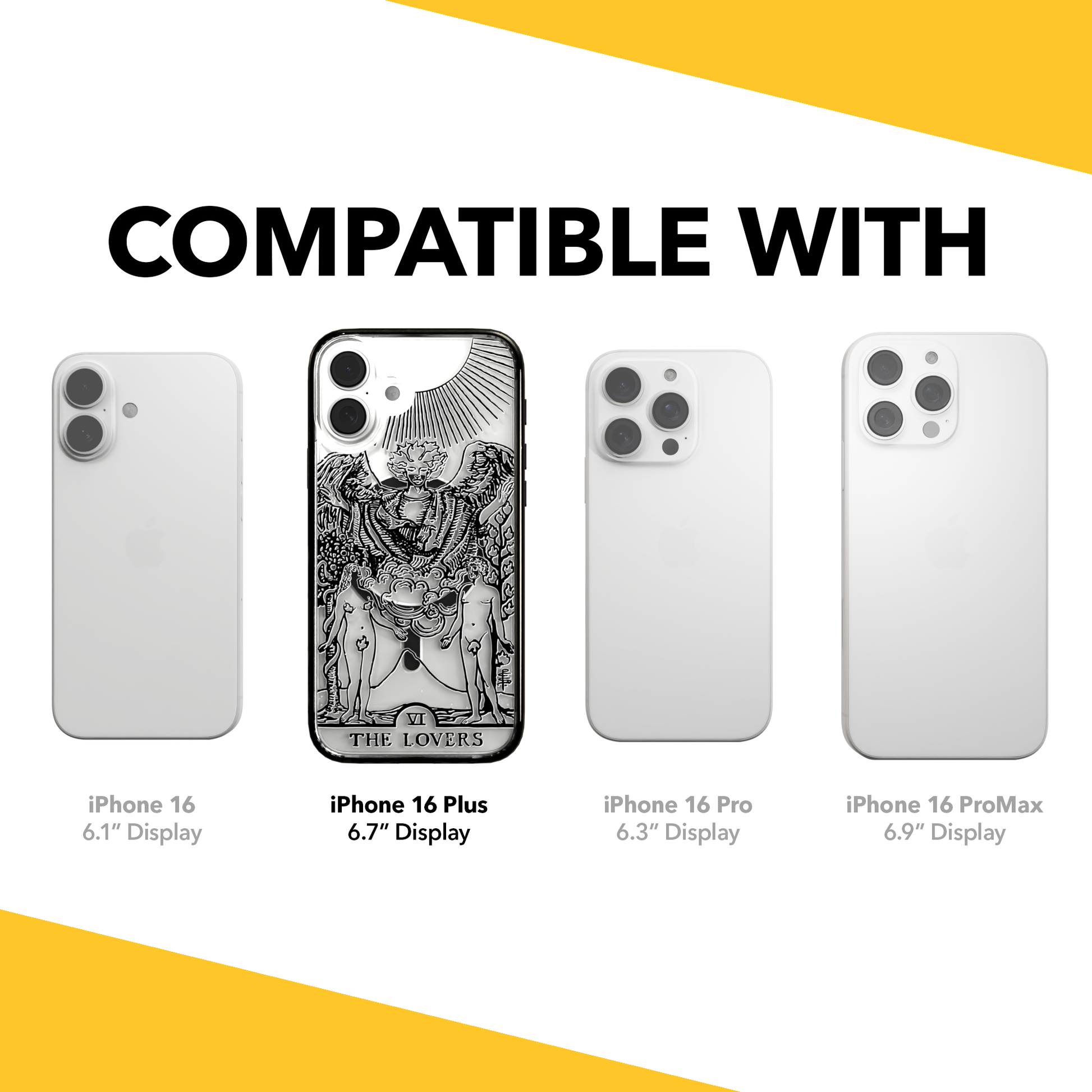 iPhone 16 Series | MagSafe | Tarot Collection | The Lovers The Lovers - Line / iPhone 16 Plus / Black
