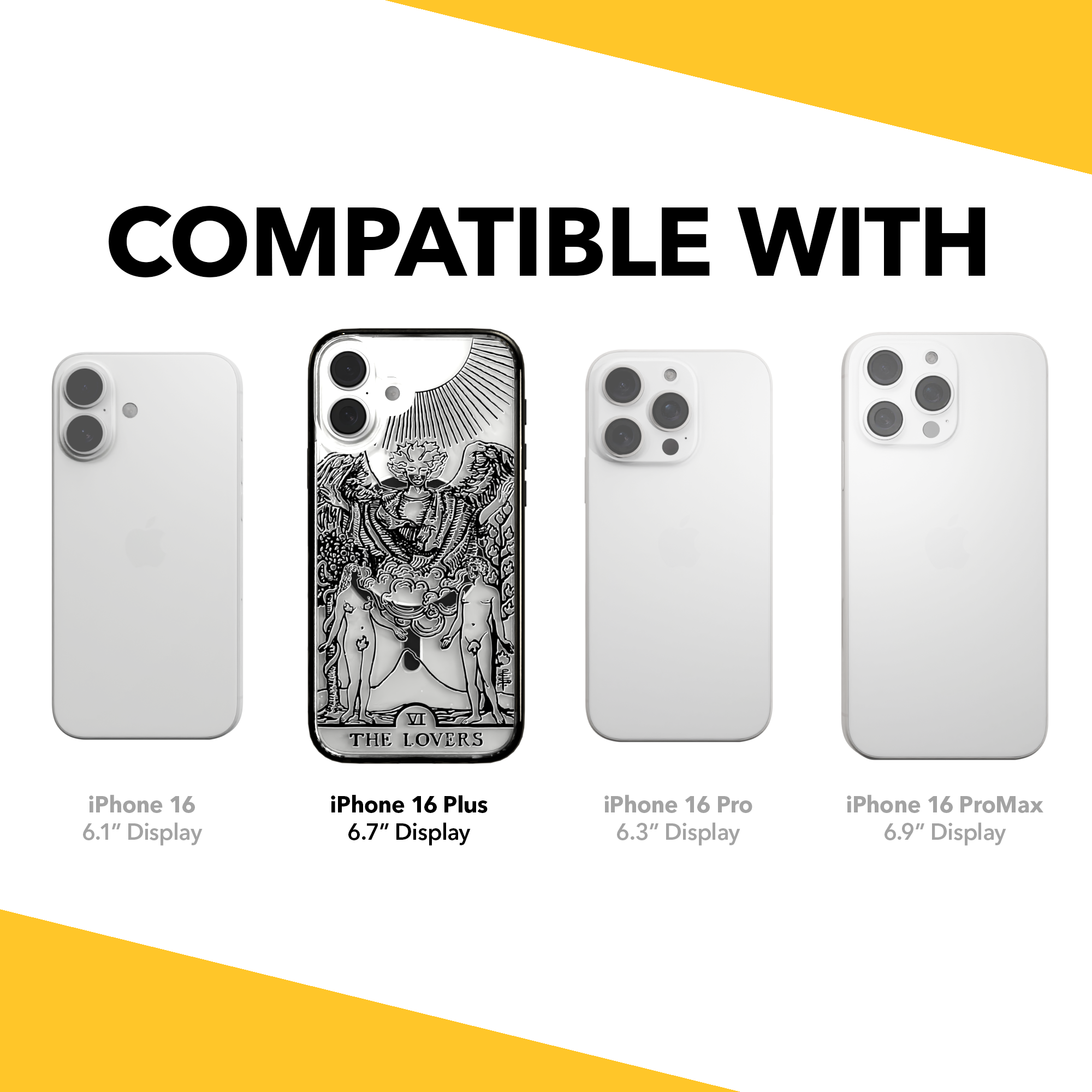 iPhone 16 Series | MagSafe | Tarot Collection | The Lovers The Lovers - Line / iPhone 16 Plus / Black