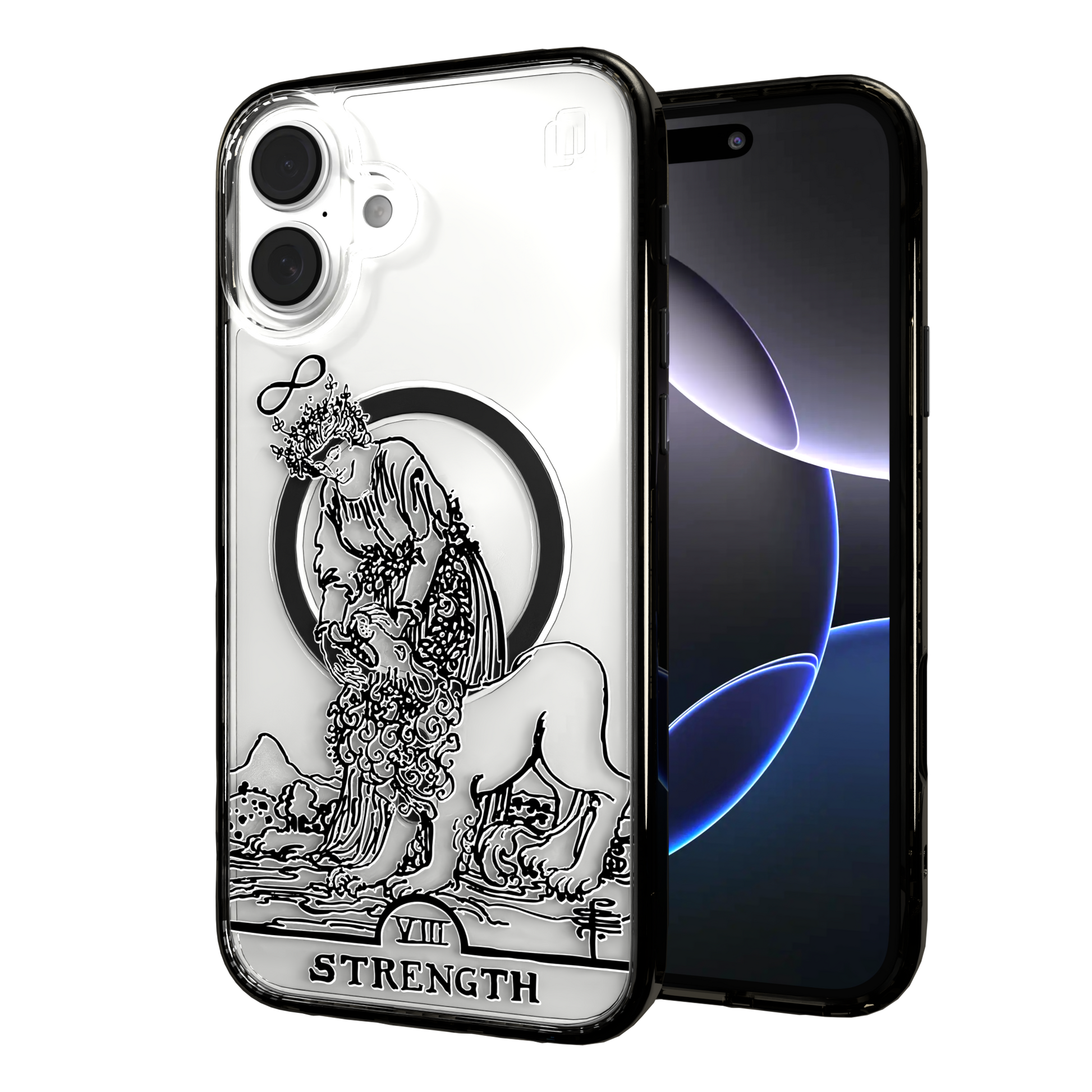iPhone 16 Series | MagSafe | Tarot Collection | Strength Strength - Line / iPhone 16 Plus / Black