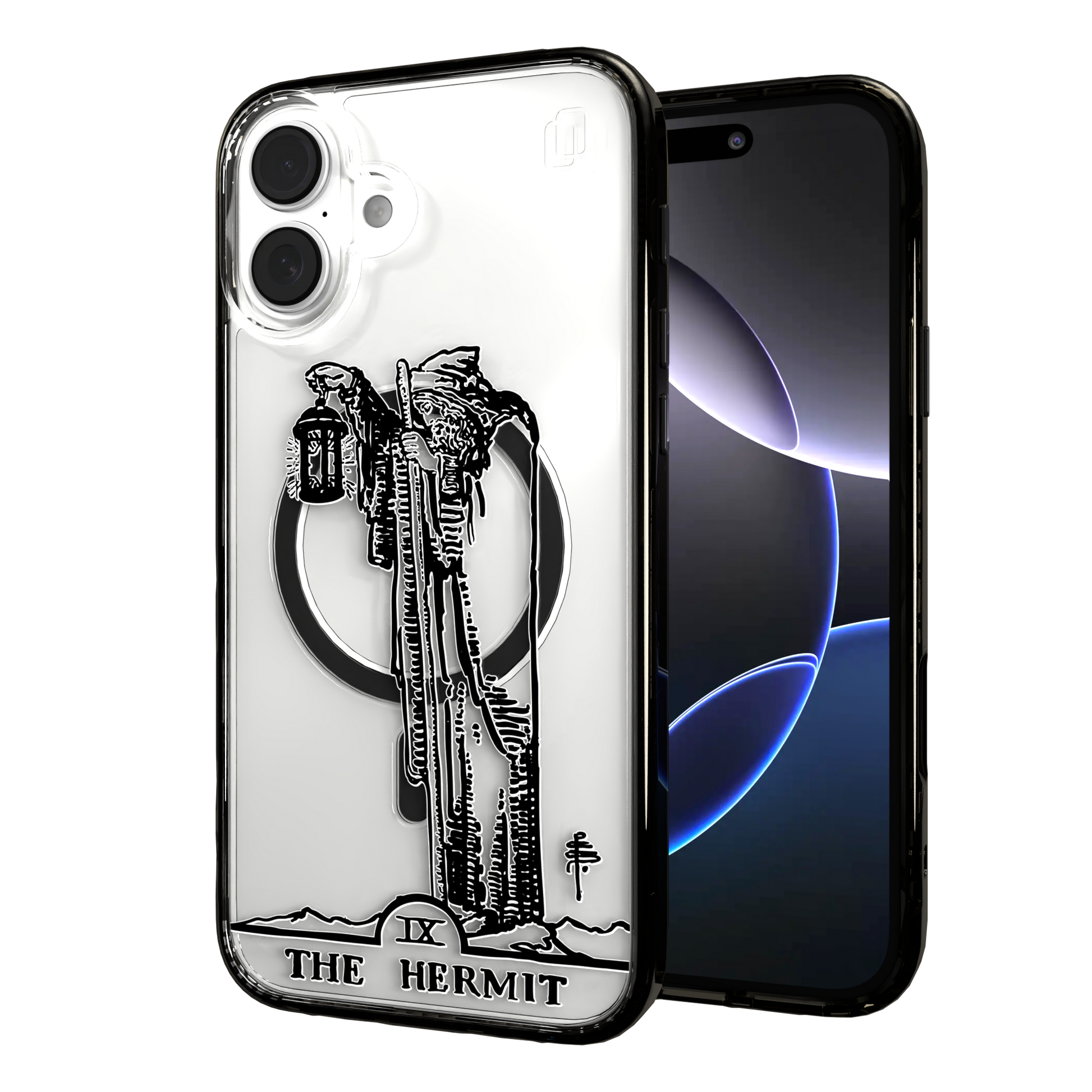 iPhone 16 Series | MagSafe | Tarot Collection | The Hermit The Hermit - Line / iPhone 16 Plus / Black