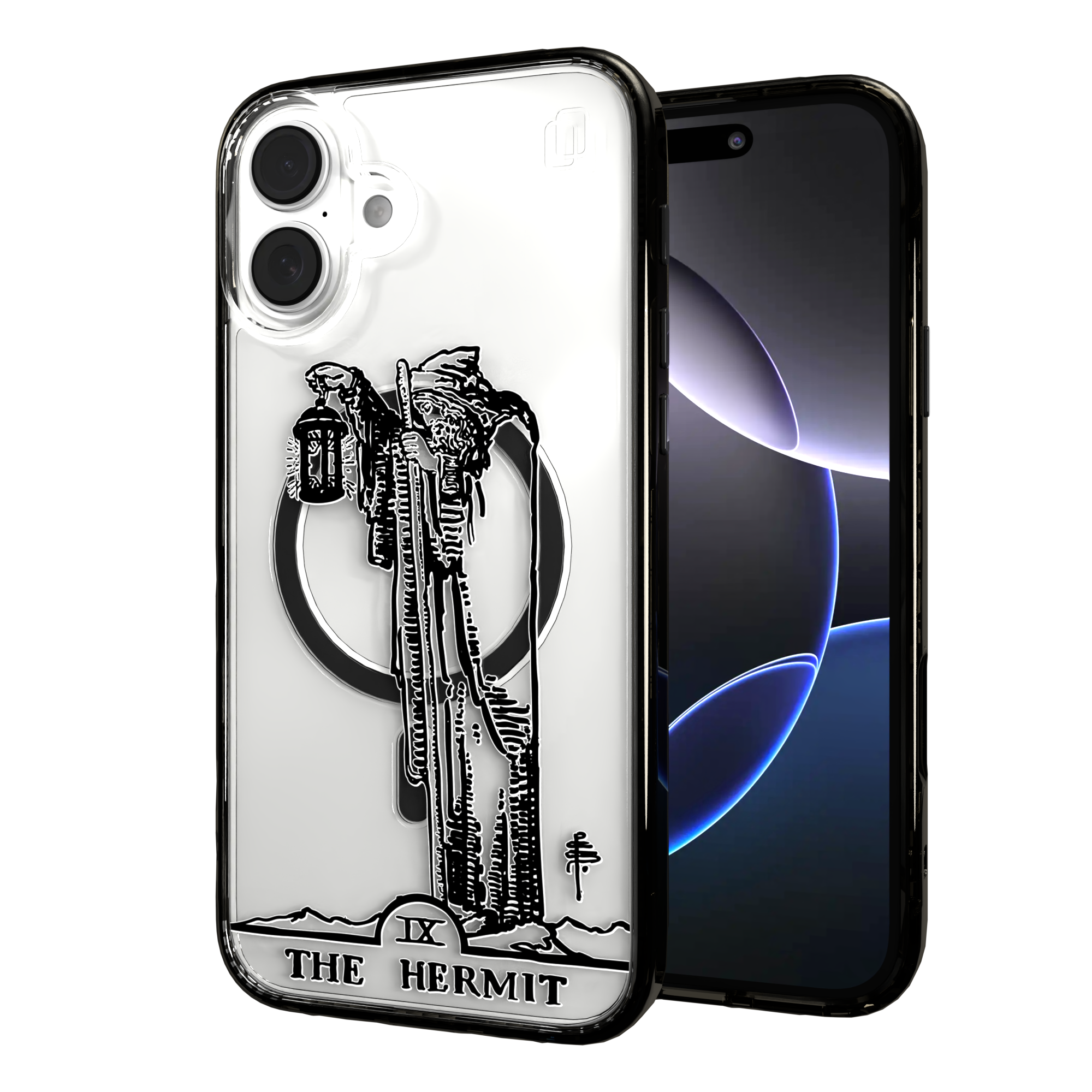 iPhone 16 Series | MagSafe | Tarot Collection | The Hermit The Hermit - Line / iPhone 16 Plus / Black
