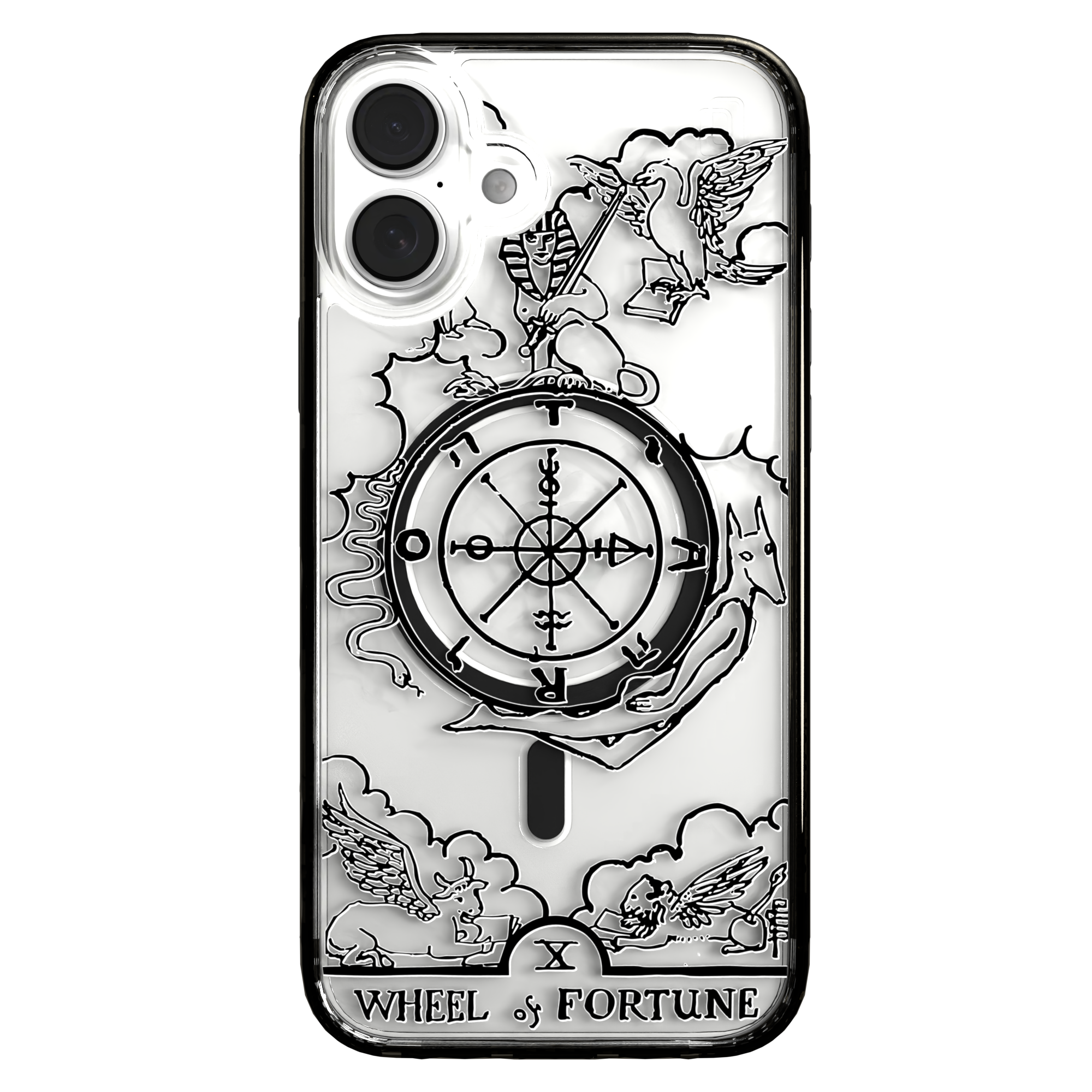 iPhone 16 Series | MagSafe | Tarot Collection | Wheel of Fortune Wheel of Fortune - Line / iPhone 16 Plus / Black