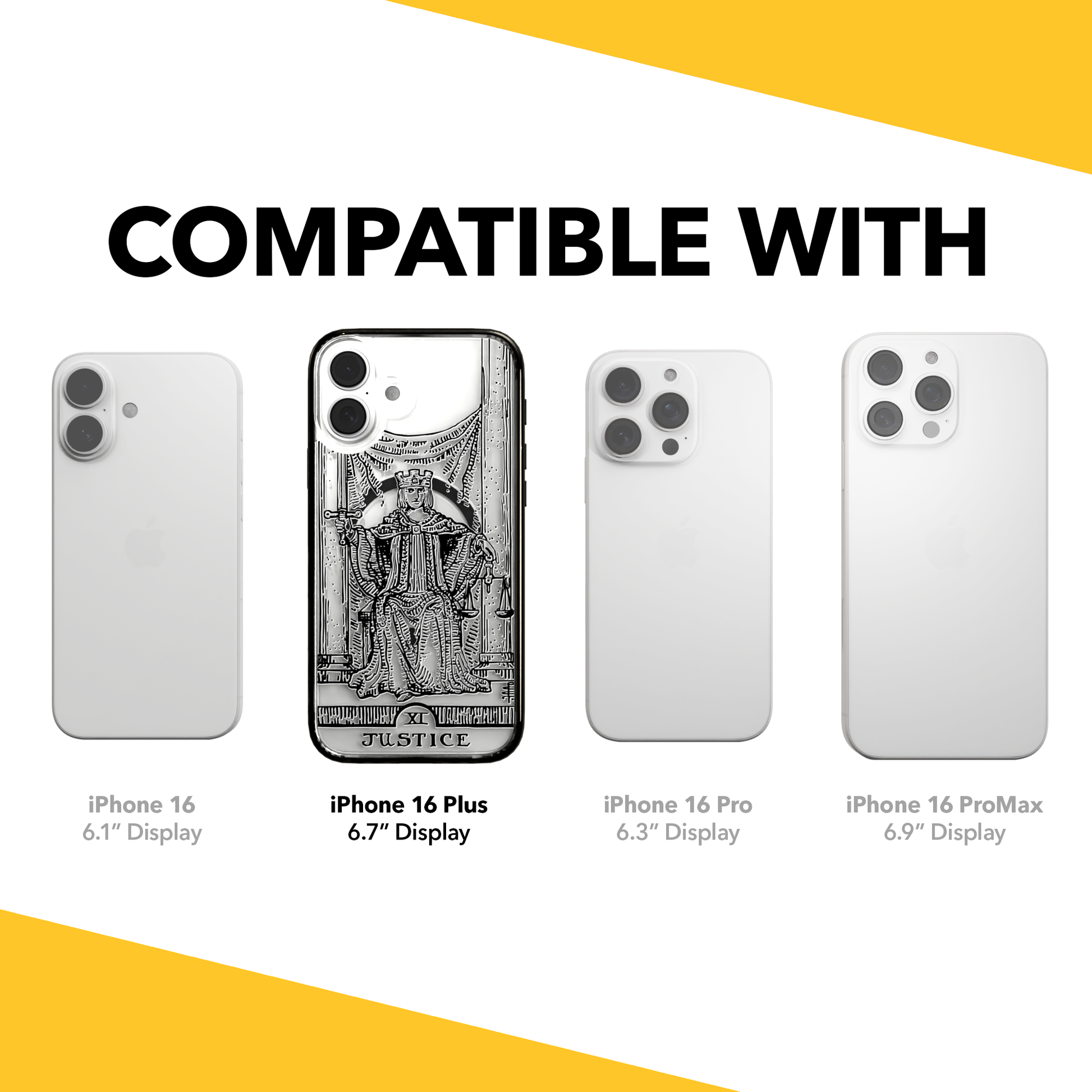iPhone 16 Series | MagSafe | Tarot Collection | Justice Justice - Line / iPhone 16 Plus / Black