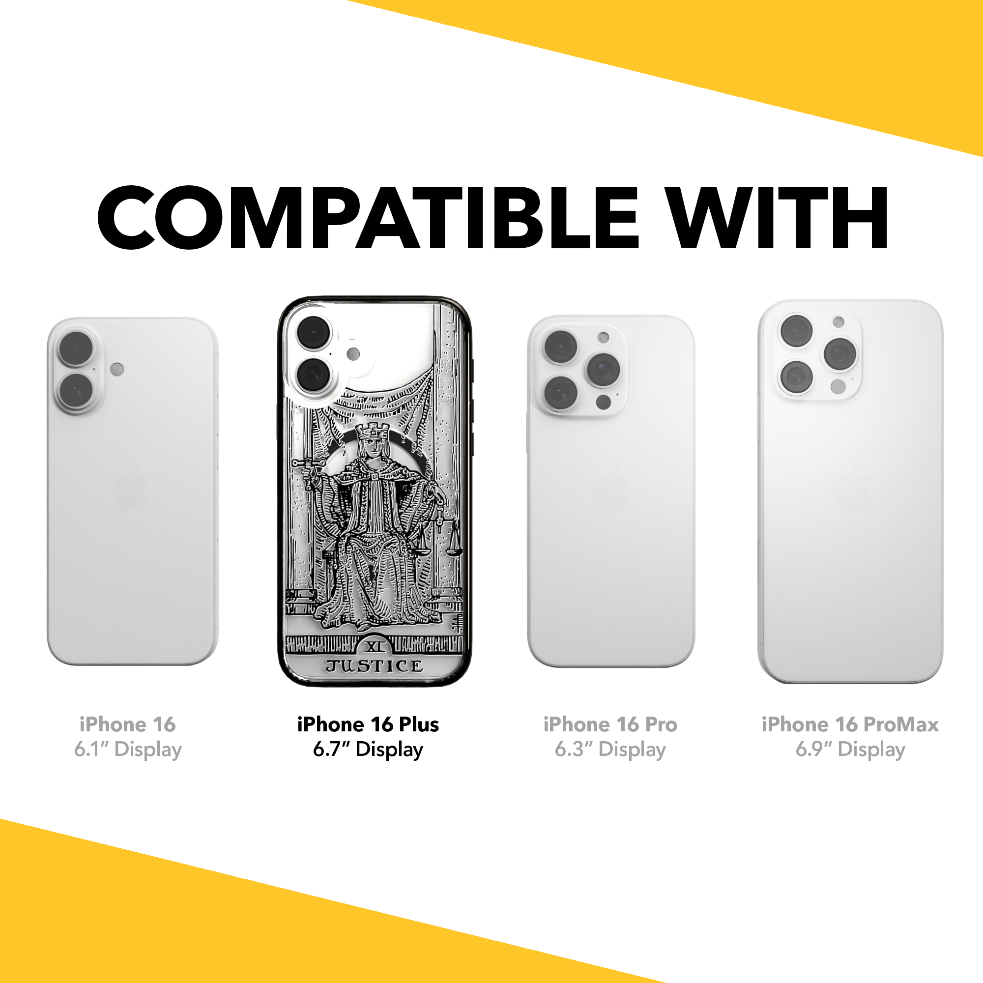 iPhone 16 Series | MagSafe | Tarot Collection | Justice Justice - Line / iPhone 16 Plus / Black