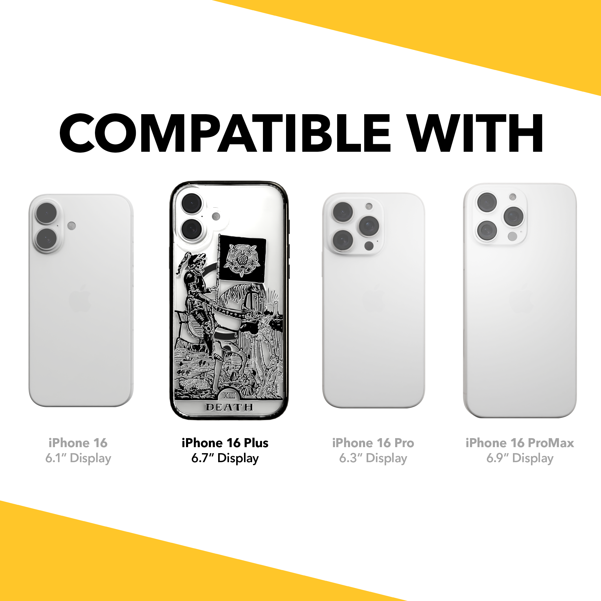 iPhone 16 Series | MagSafe | Tarot Collection | Death Death - Line / iPhone 16 Plus / Black