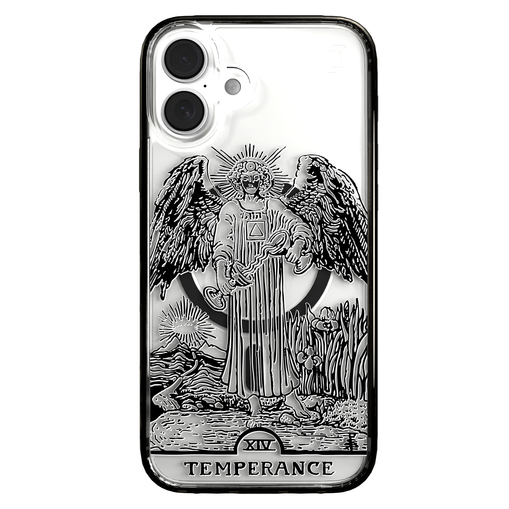 iPhone 16 Series | MagSafe | Tarot Collection | Temperance Temperance - Line / iPhone 16 Plus / Black