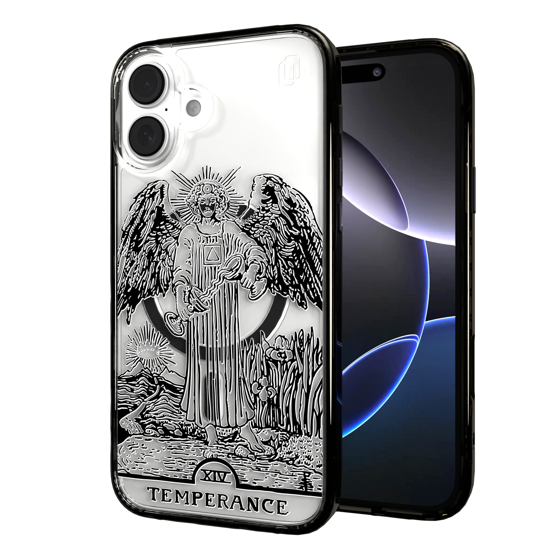 iPhone 16 Series | MagSafe | Tarot Collection | Temperance Temperance - Line / iPhone 16 Plus / Black