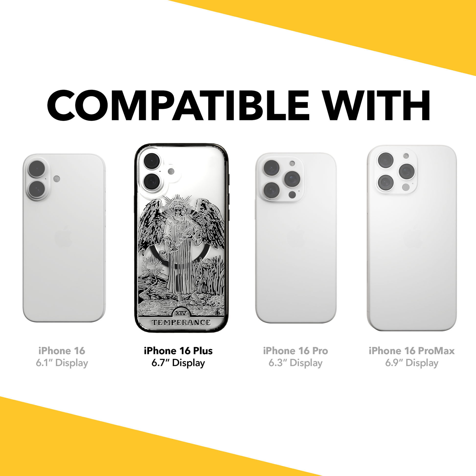 iPhone 16 Series | MagSafe | Tarot Collection | Temperance Temperance - Line / iPhone 16 Plus / Black