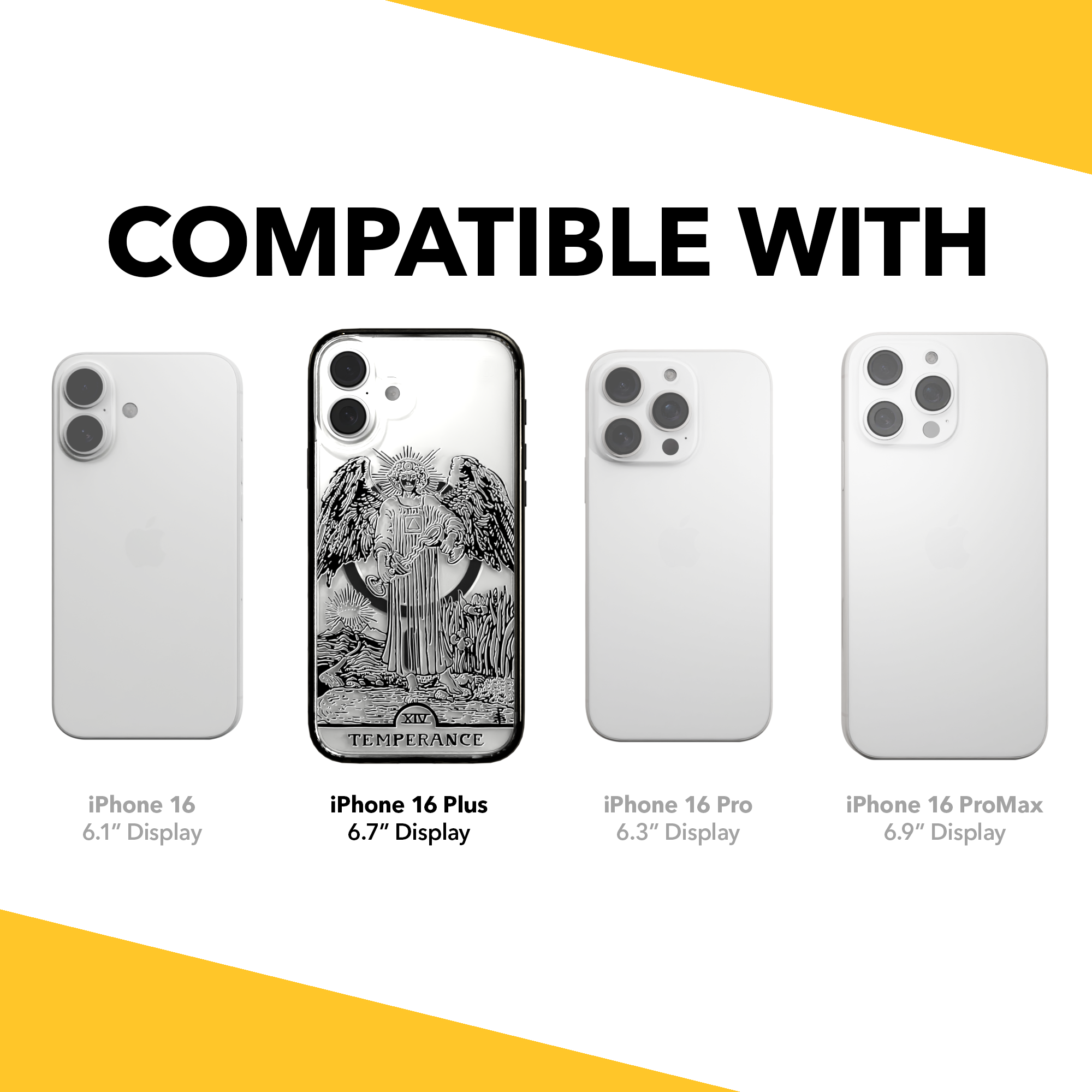 iPhone 16 Series | MagSafe | Tarot Collection | Temperance Temperance - Line / iPhone 16 Plus / Black