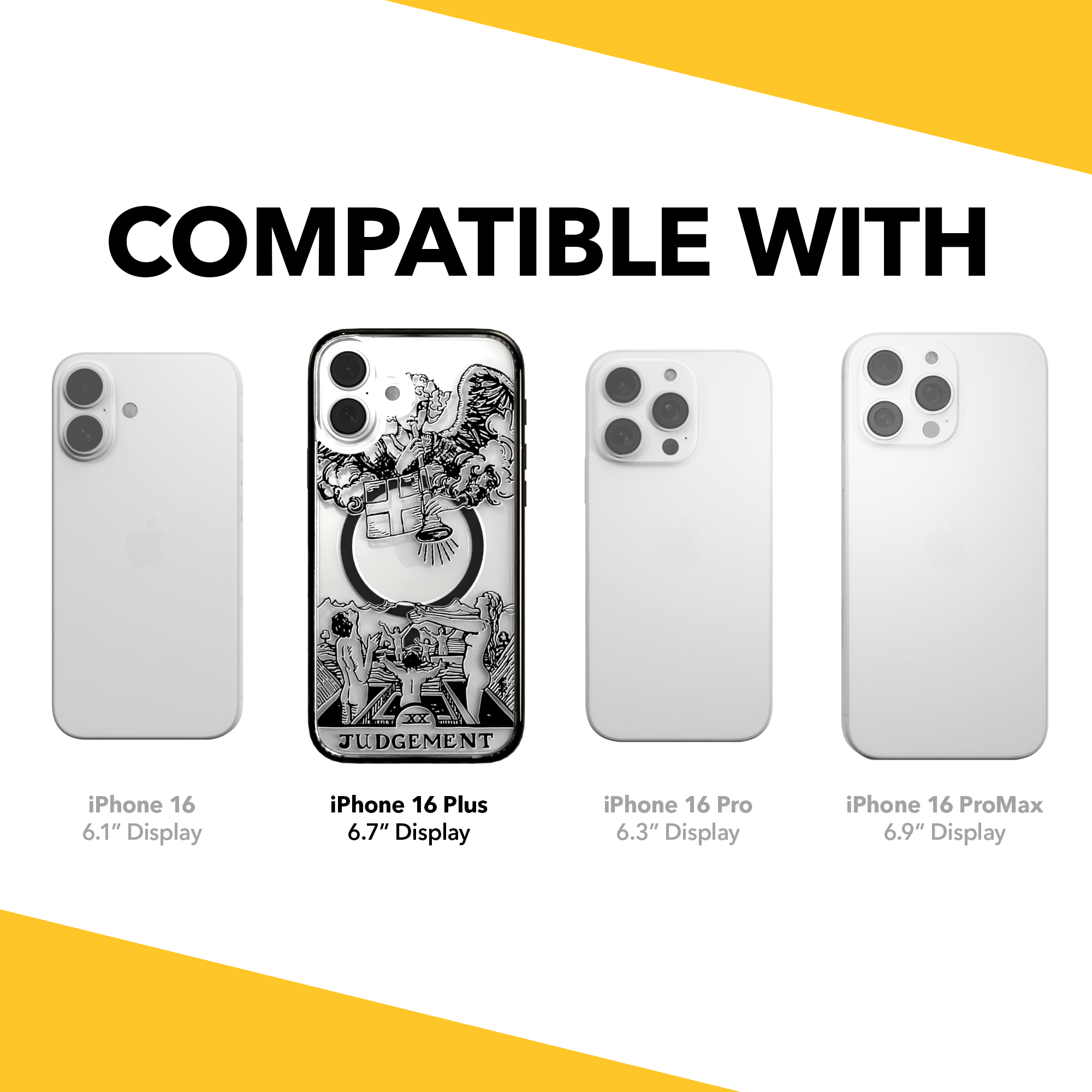 iPhone 16 Series | MagSafe | Tarot Collection | Judgement Judgement - Line / iPhone 16 Plus / Black