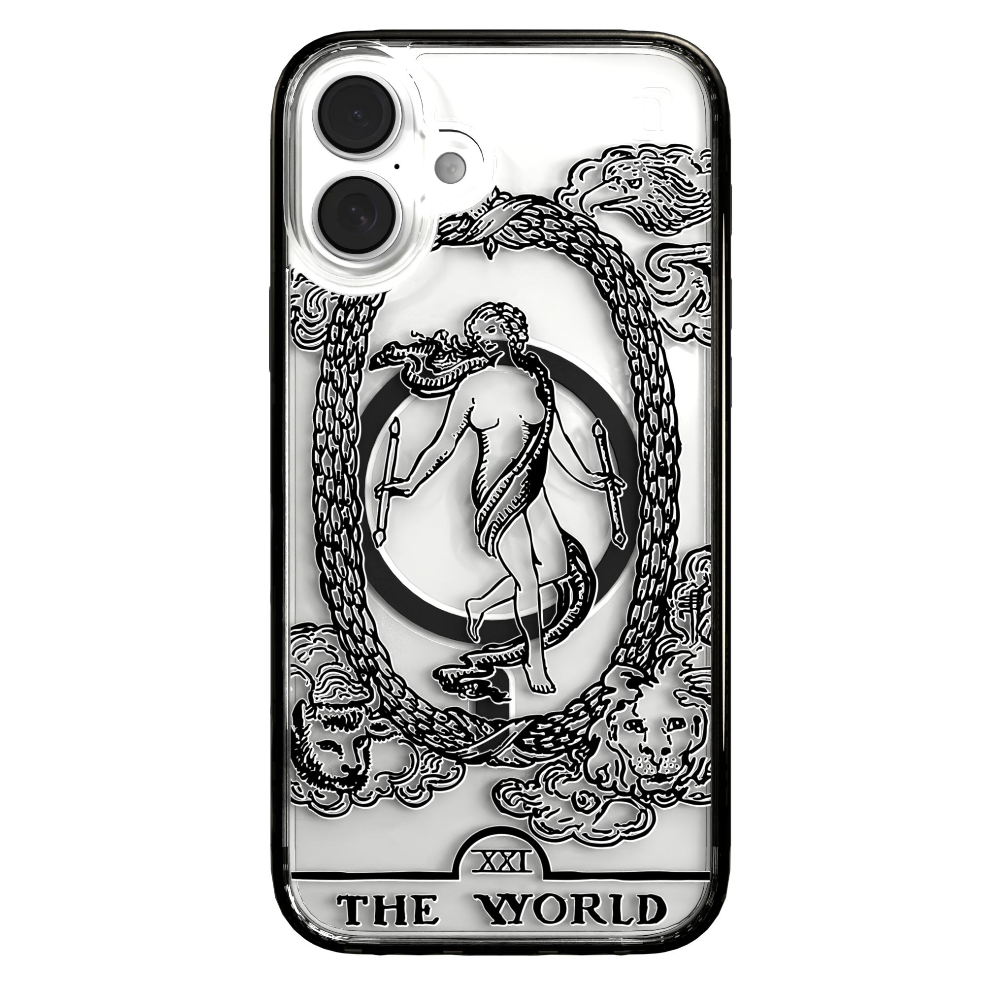 iPhone 16 Series | MagSafe | Tarot Collection | The World The World - Line / iPhone 16 Plus / Black