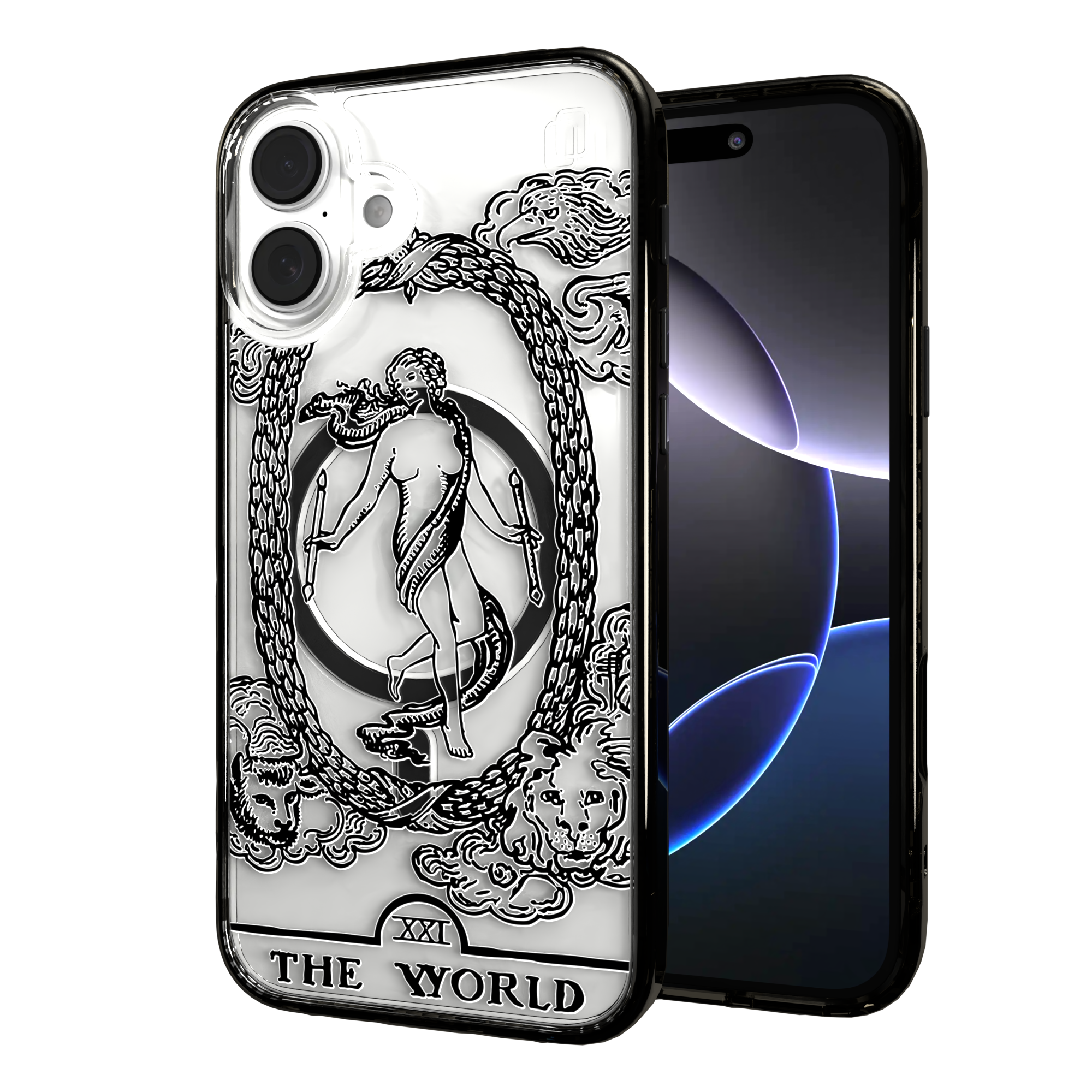 iPhone 16 Series | MagSafe | Tarot Collection | The World The World - Line / iPhone 16 Plus / Black