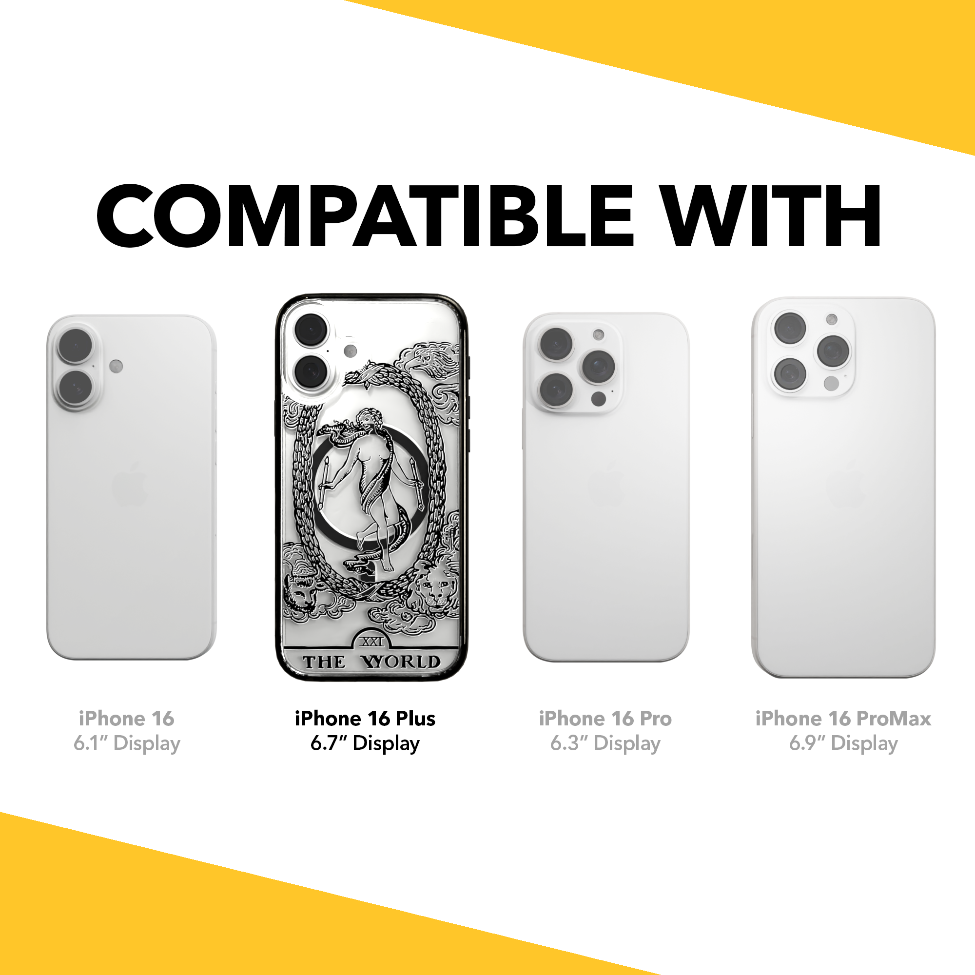 iPhone 16 Series | MagSafe | Tarot Collection | The World The World - Line / iPhone 16 Plus / Black
