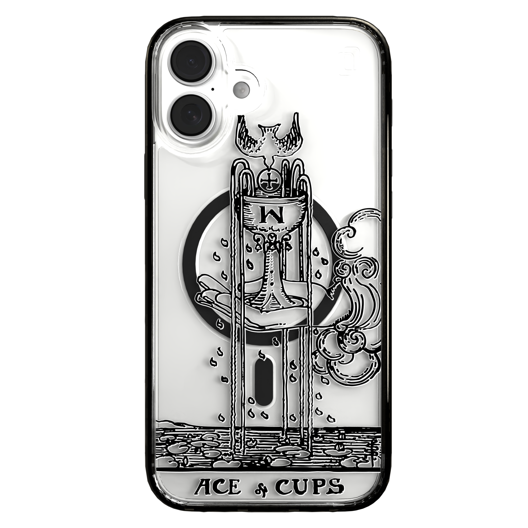 iPhone 16 Series | MagSafe | Tarot Collection | Ace of Cups Ace of Cups - Line / iPhone 16 Plus / Black