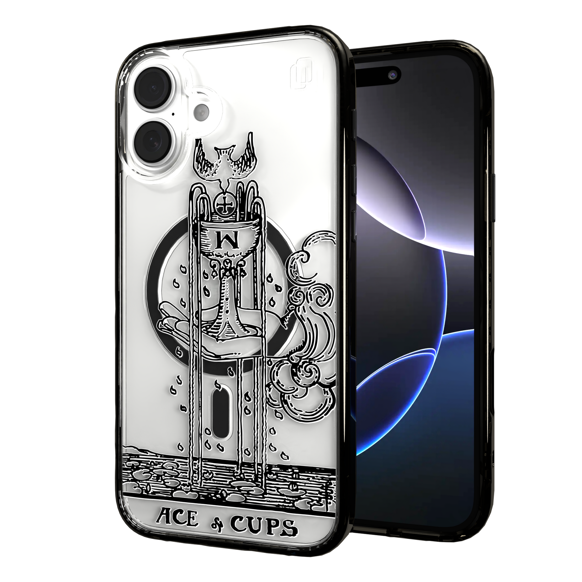 iPhone 16 Series | MagSafe | Tarot Collection | Ace of Cups Ace of Cups - Line / iPhone 16 Plus / Black
