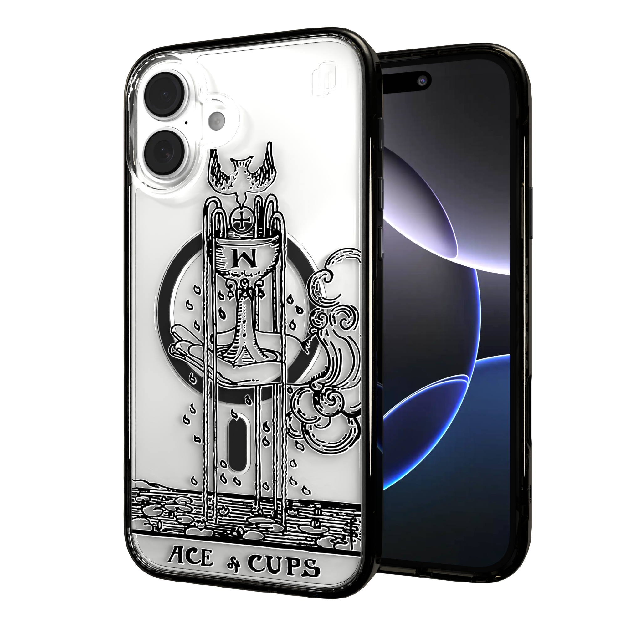 iPhone 16 Series | MagSafe | Tarot Collection | Ace of Cups Ace of Cups - Line / iPhone 16 Plus / Black