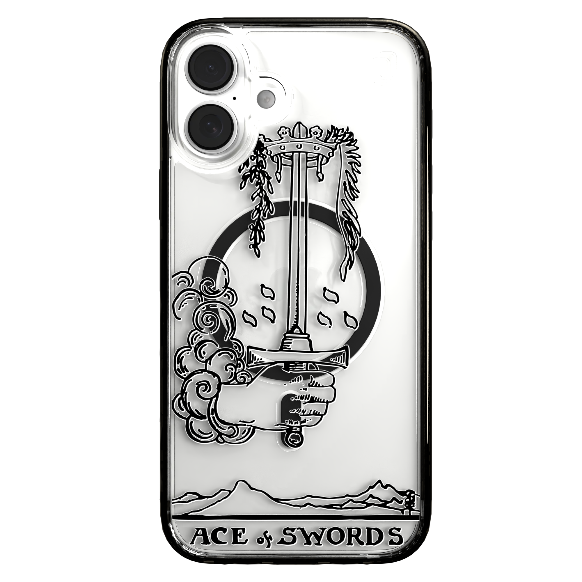iPhone 16 Series | MagSafe | Tarot Collection | Ace of Swords Ace of Swords - Line / iPhone 16 Plus / Black