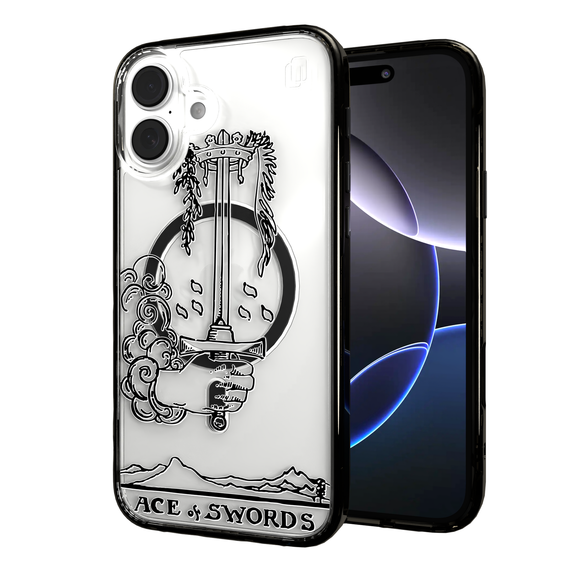 iPhone 16 Series | MagSafe | Tarot Collection | Ace of Swords Ace of Swords - Line / iPhone 16 Plus / Black