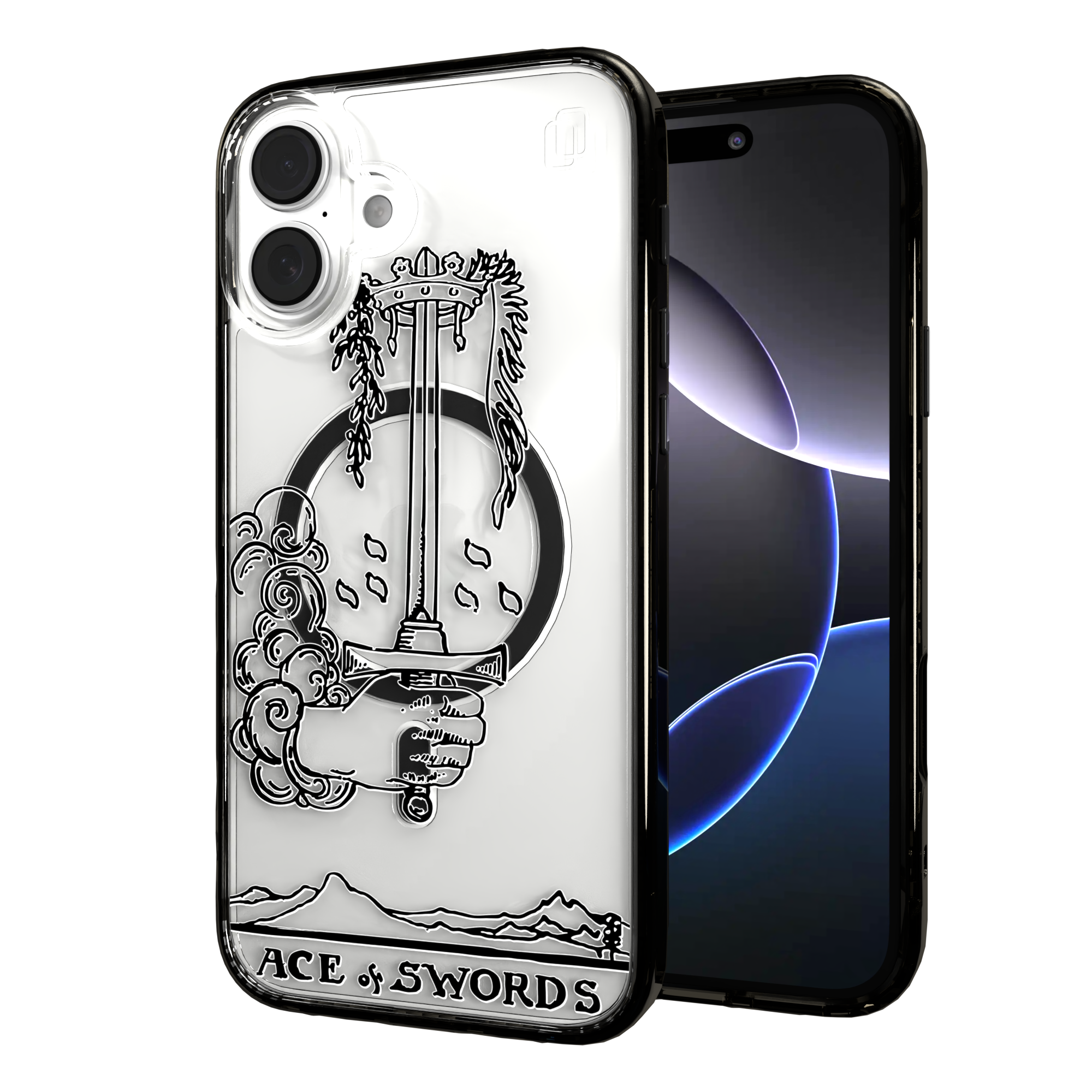 iPhone 16 Series | MagSafe | Tarot Collection | Ace of Swords Ace of Swords - Line / iPhone 16 Plus / Black