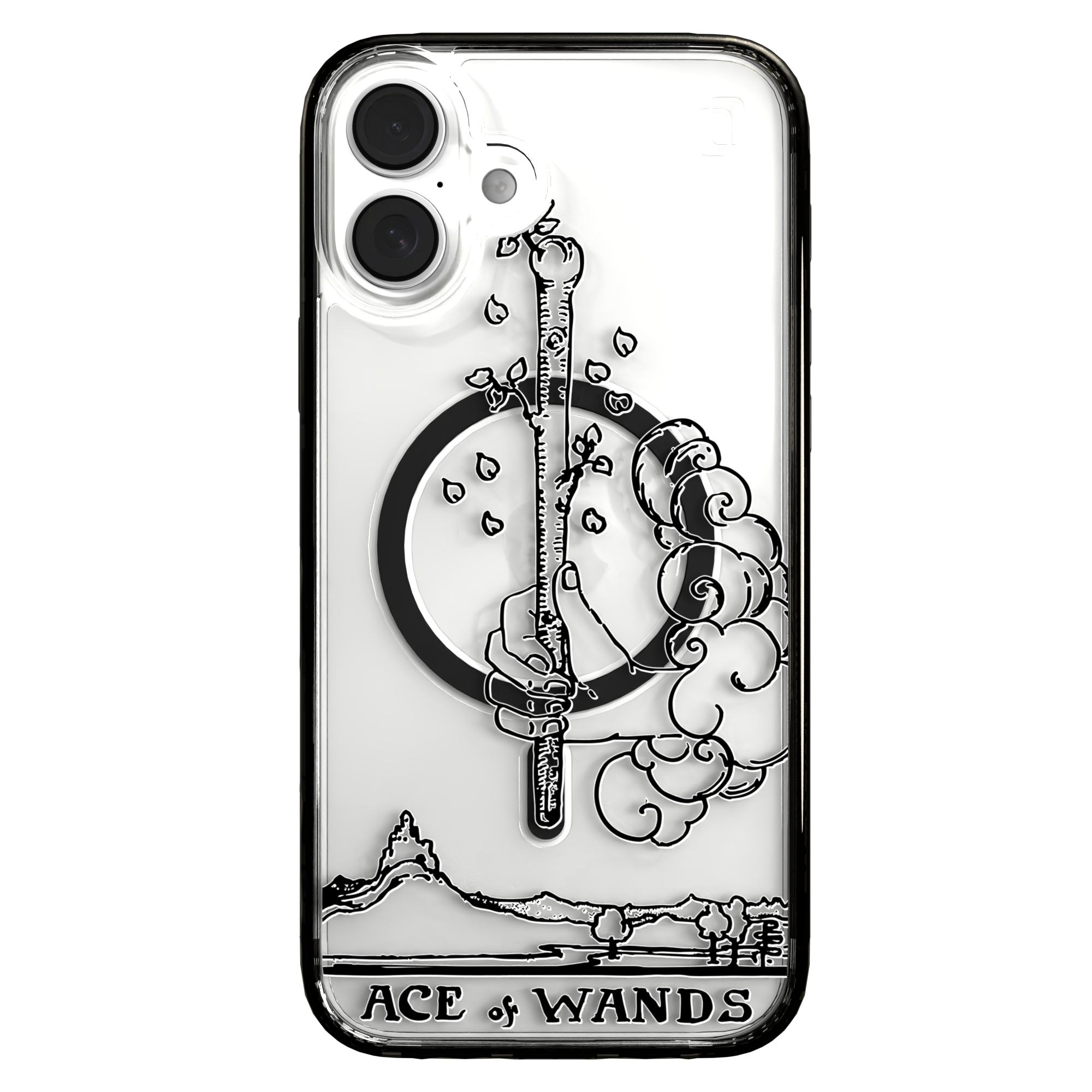 iPhone 16 Series | MagSafe | Tarot Collection | Ace of Wands Ace of Wands - Line / iPhone 16 Plus / Black