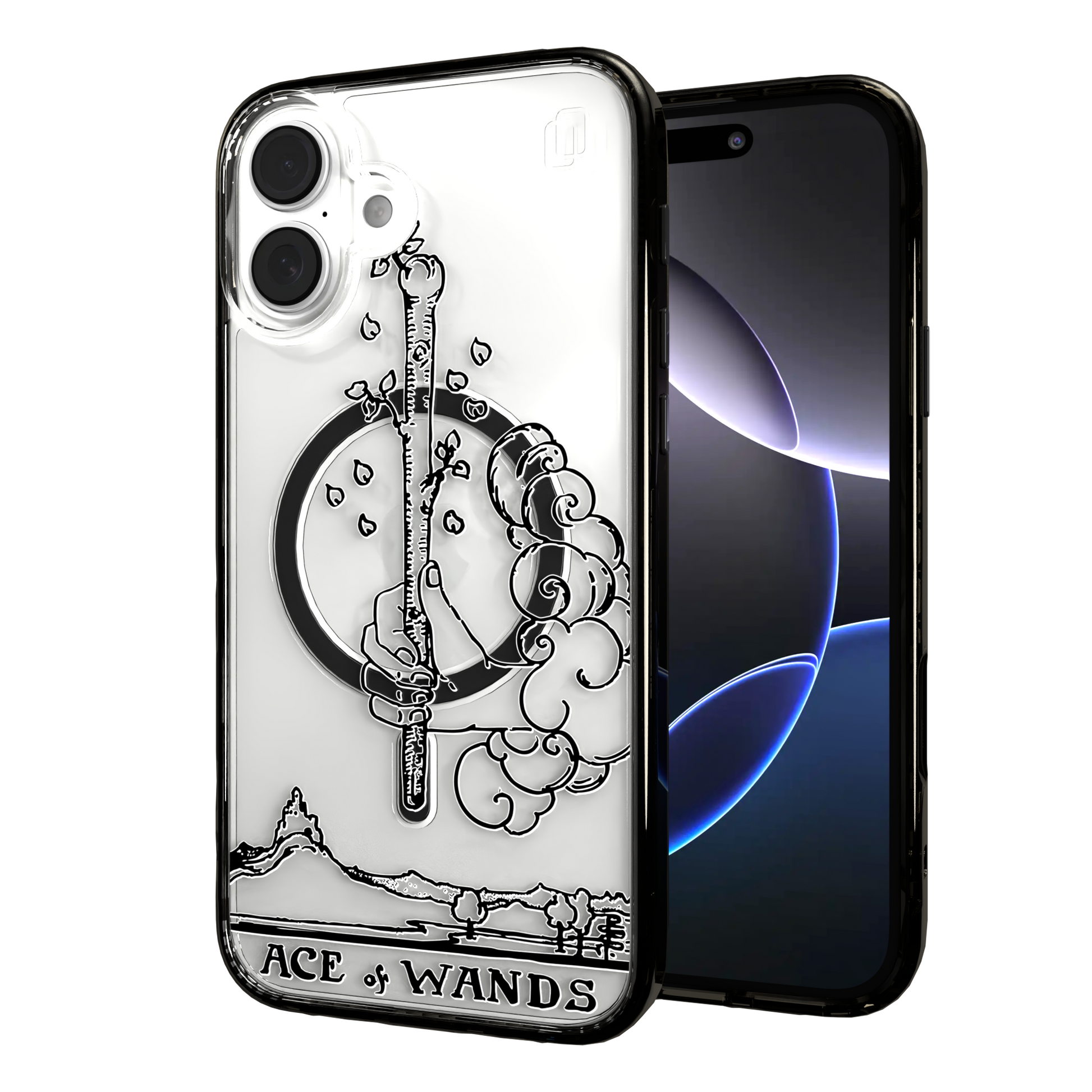 iPhone 16 Series | MagSafe | Tarot Collection | Ace of Wands Ace of Wands - Line / iPhone 16 Plus / Black