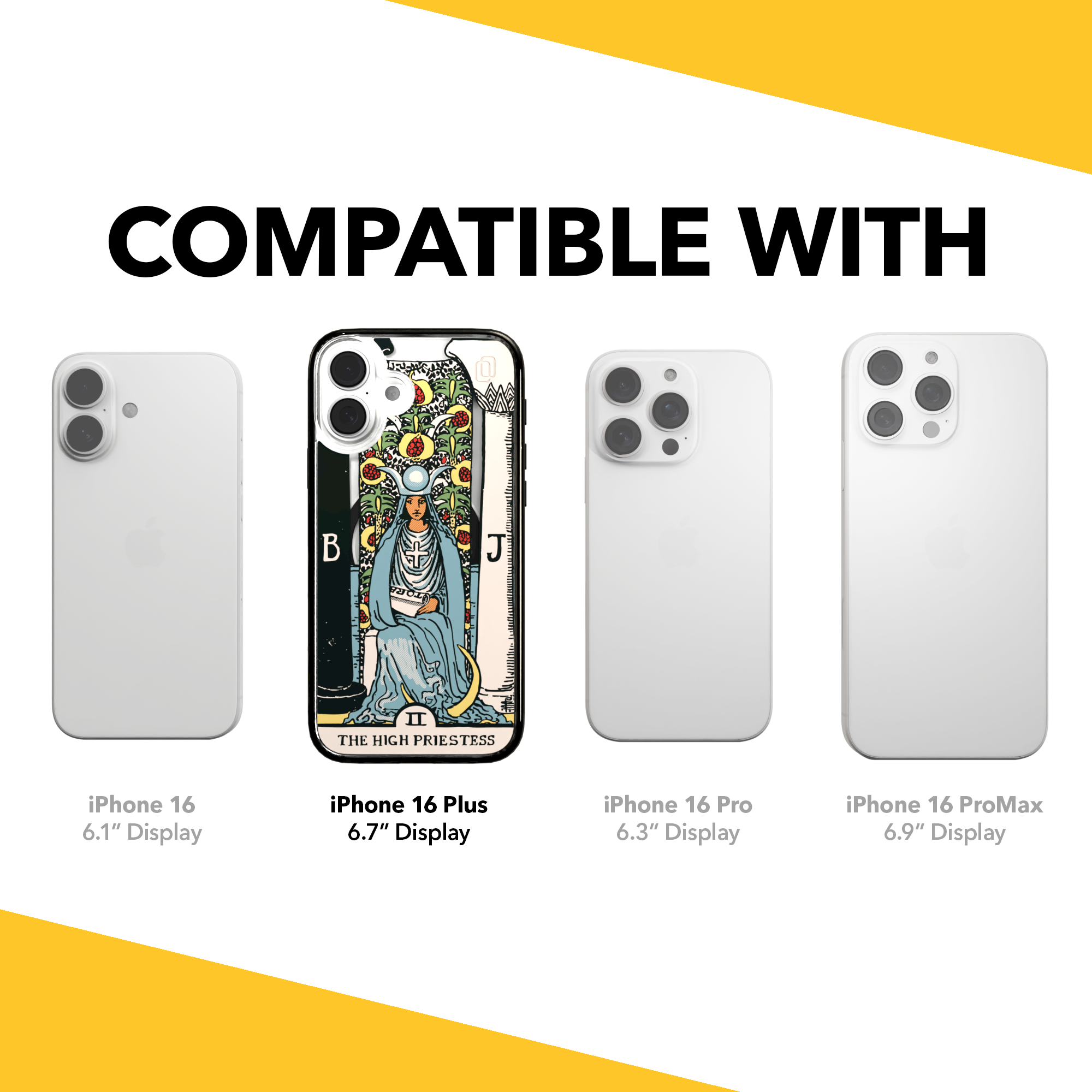 iPhone 16 Series | MagSafe | Tarot Collection | The High Priestess The High Priestess - Color / iPhone 16 Plus / Black