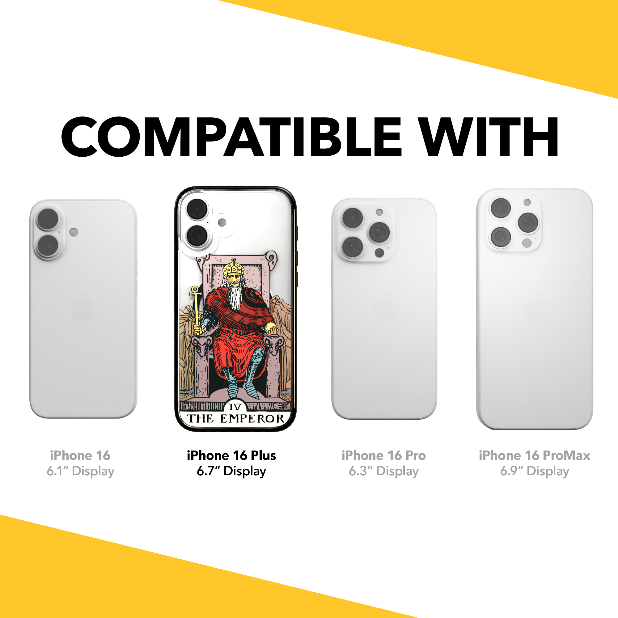 iPhone 16 Series | MagSafe | Tarot Collection | The Emperor The Emperor - Color / iPhone 16 Plus / Black