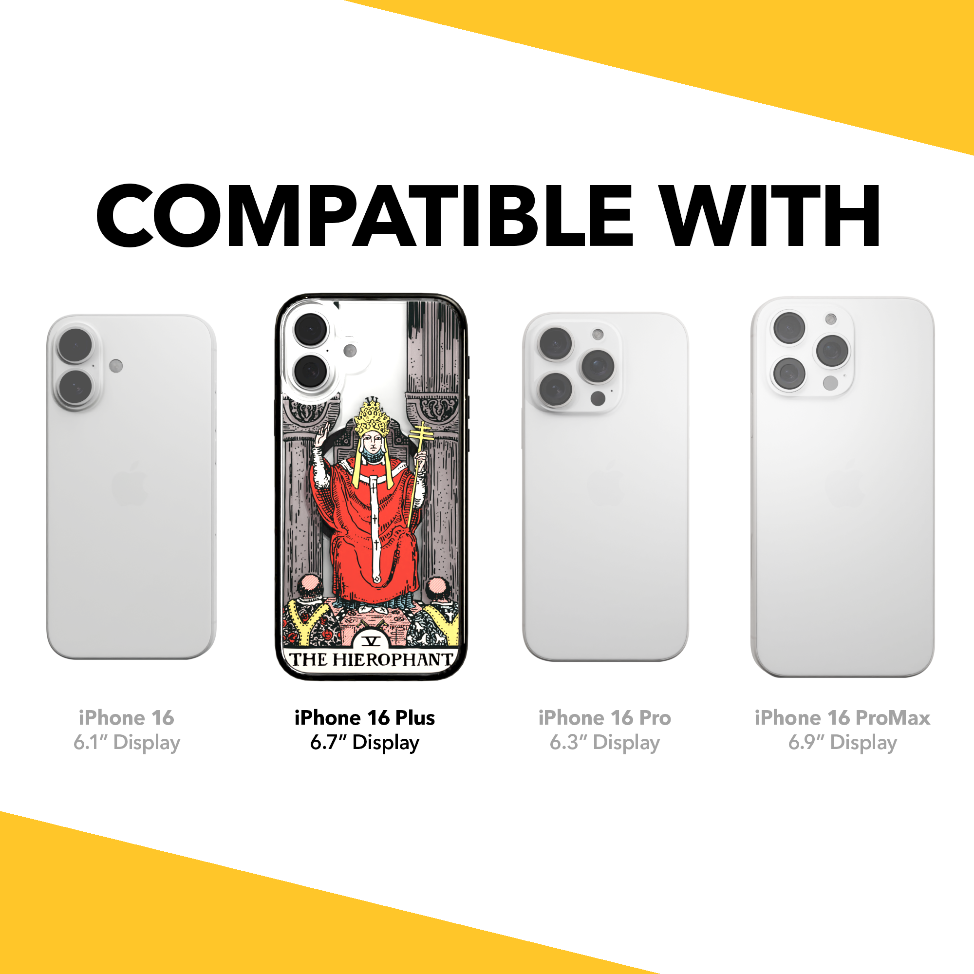 iPhone 16 Series | MagSafe | Tarot Collection | The Hierophant The Hierophant - Color / iPhone 16 Plus / Black