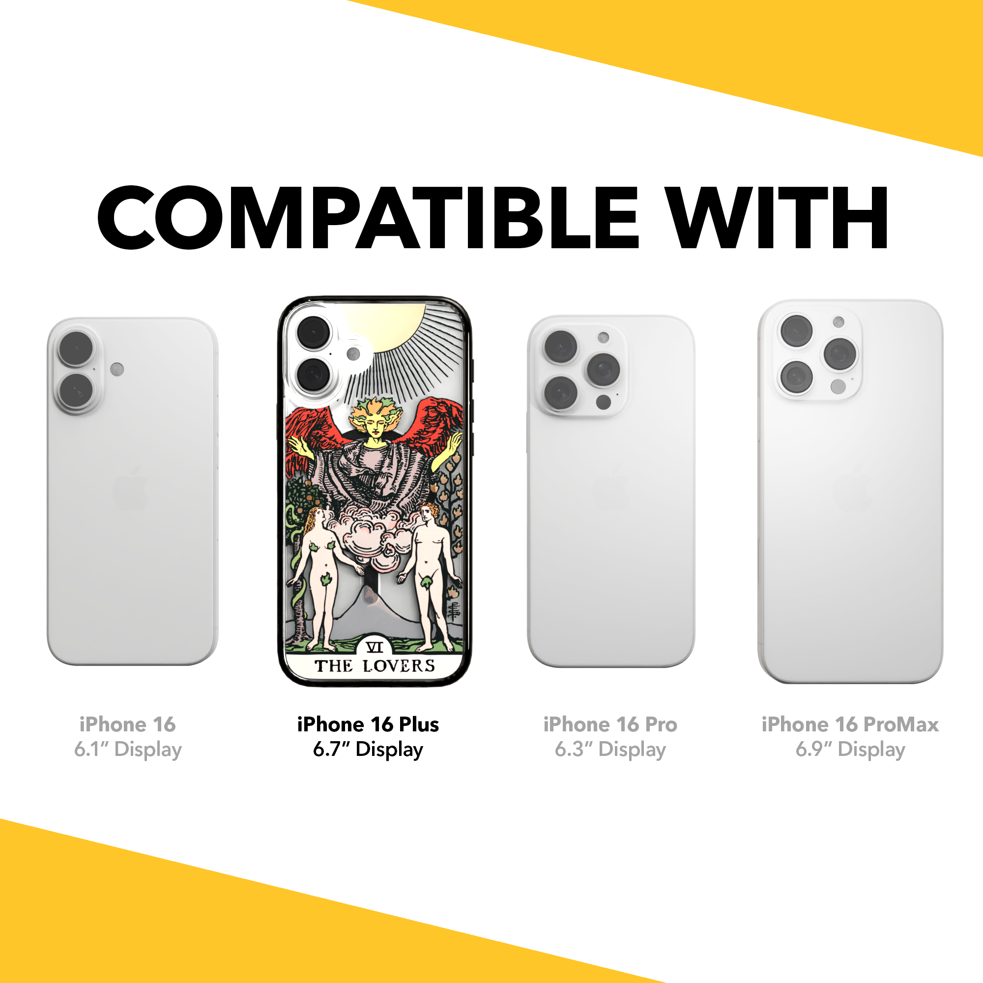 iPhone 16 Series | MagSafe | Tarot Collection | The Lovers The Lovers - Color / iPhone 16 Plus / Black