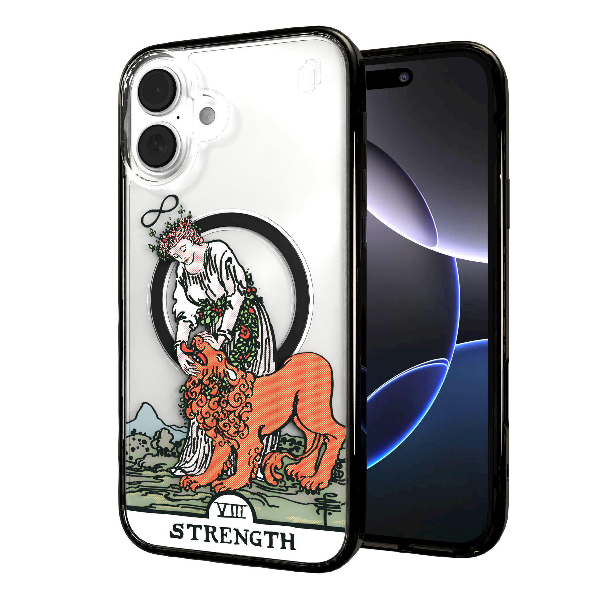 iPhone 16 Series | MagSafe | Tarot Collection | Strength Strength - Color / iPhone 16 Plus / Black