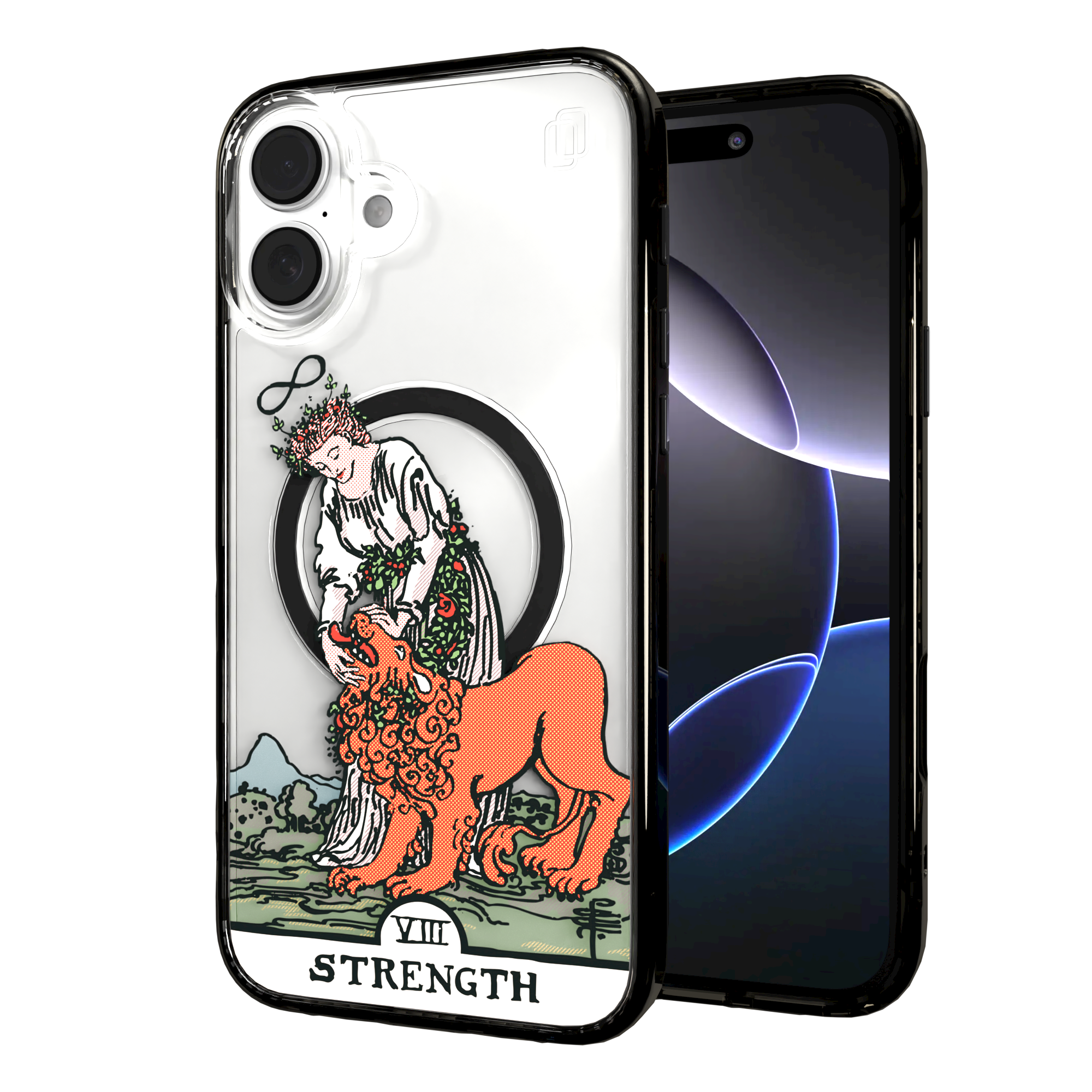 iPhone 16 Series | MagSafe | Tarot Collection | Strength Strength - Color / iPhone 16 Plus / Black