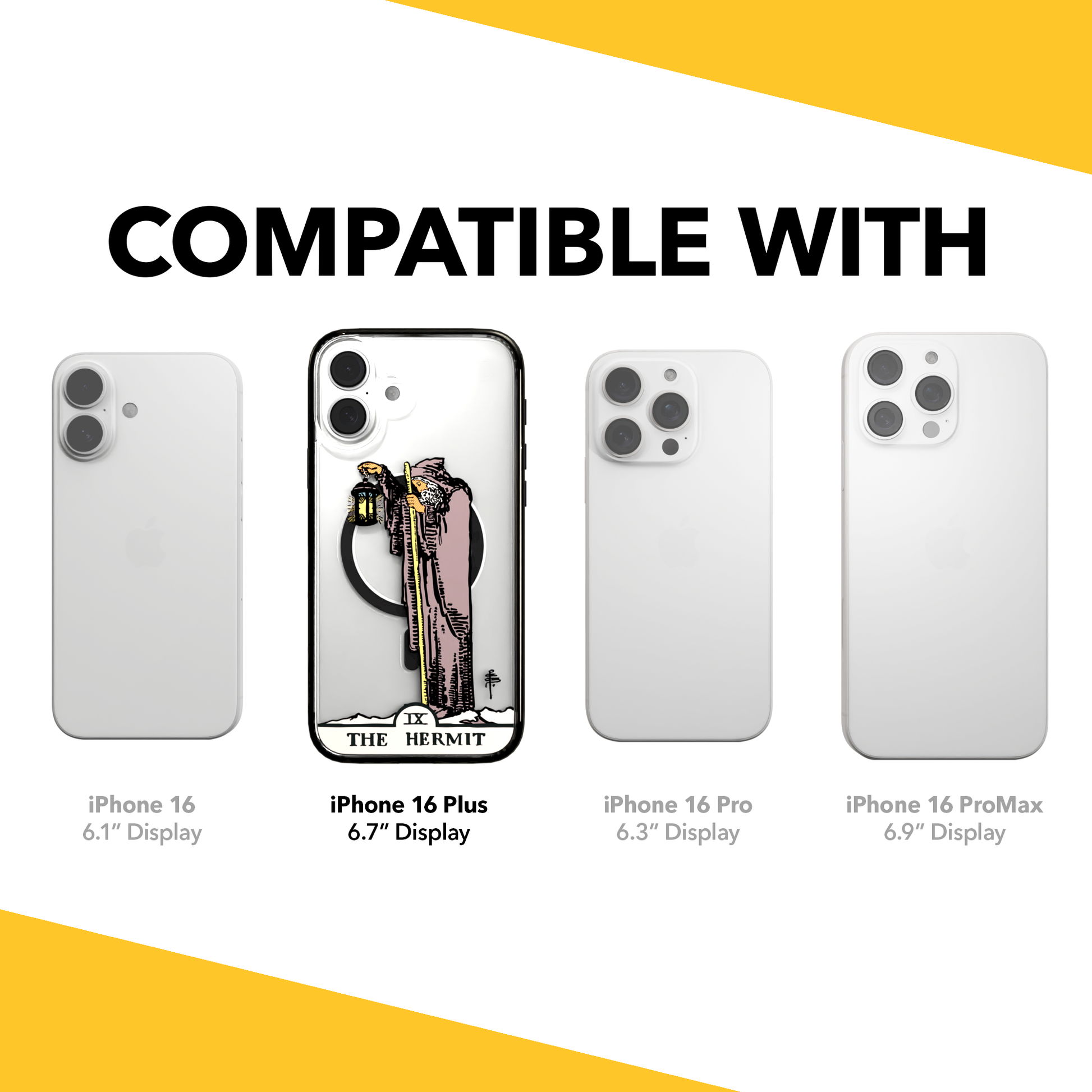 iPhone 16 Series | MagSafe | Tarot Collection | The Hermit The Hermit - Color / iPhone 16 Plus / Black