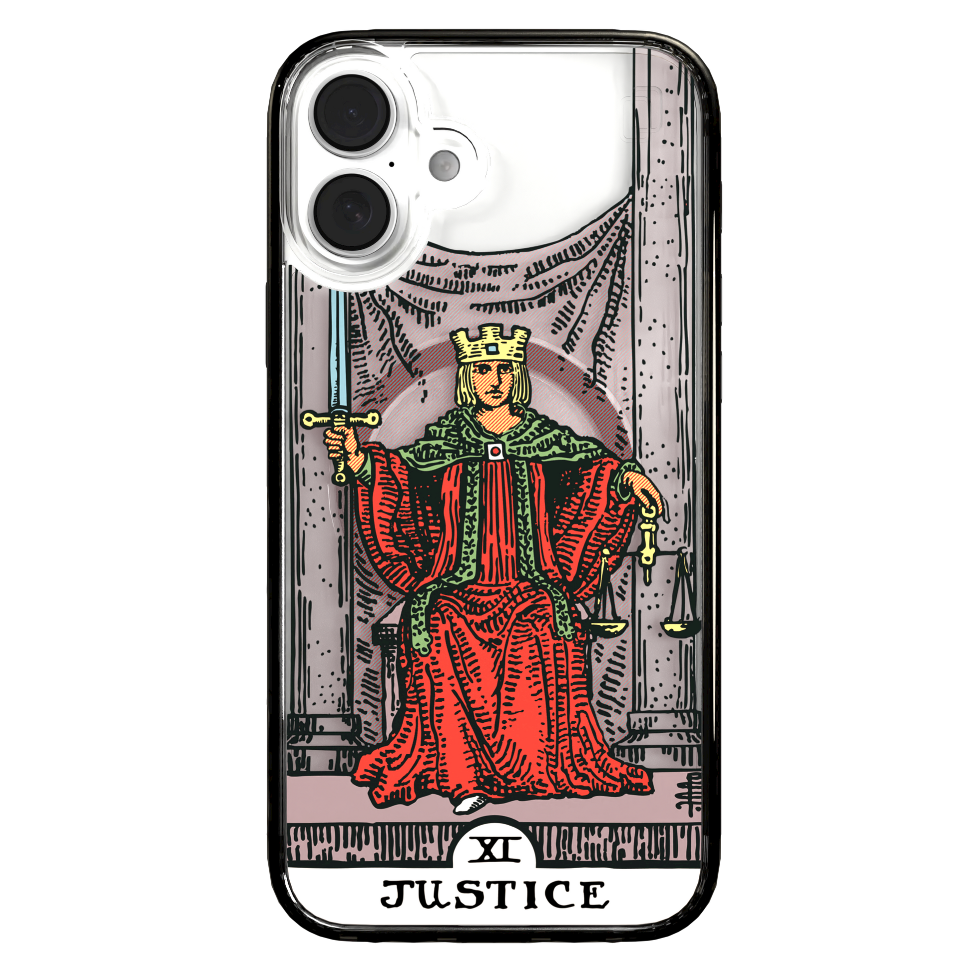 iPhone 16 Series | MagSafe | Tarot Collection | Justice Justice - Color / iPhone 16 Plus / Black