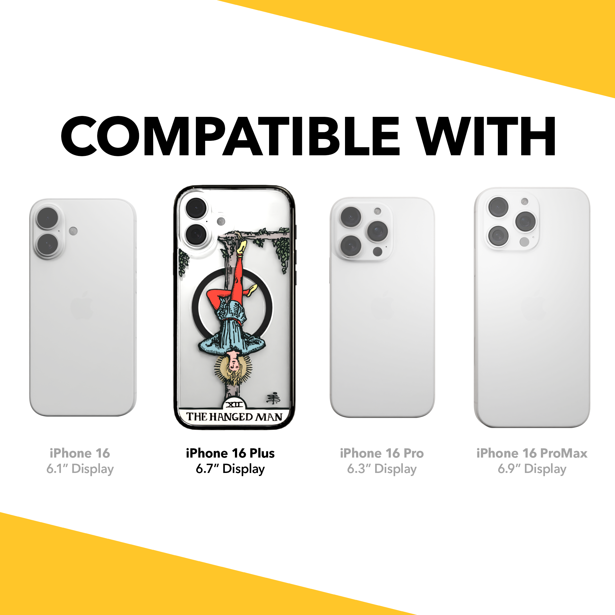 iPhone 16 Series | MagSafe | Tarot Collection | The Hanged Man The Hanged Man - Color / iPhone 16 Plus / Black